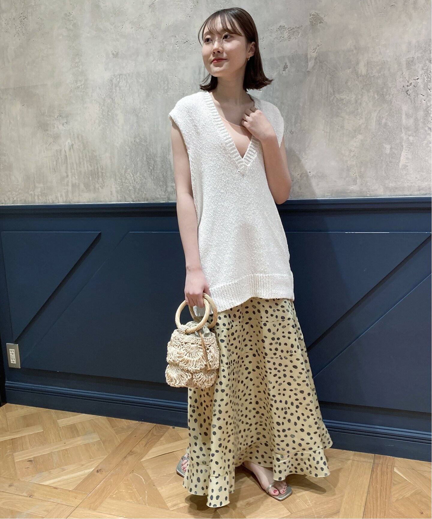 IENA LA BOUCLE レオパード フリルスカート◇（ロング・マキシ丈 