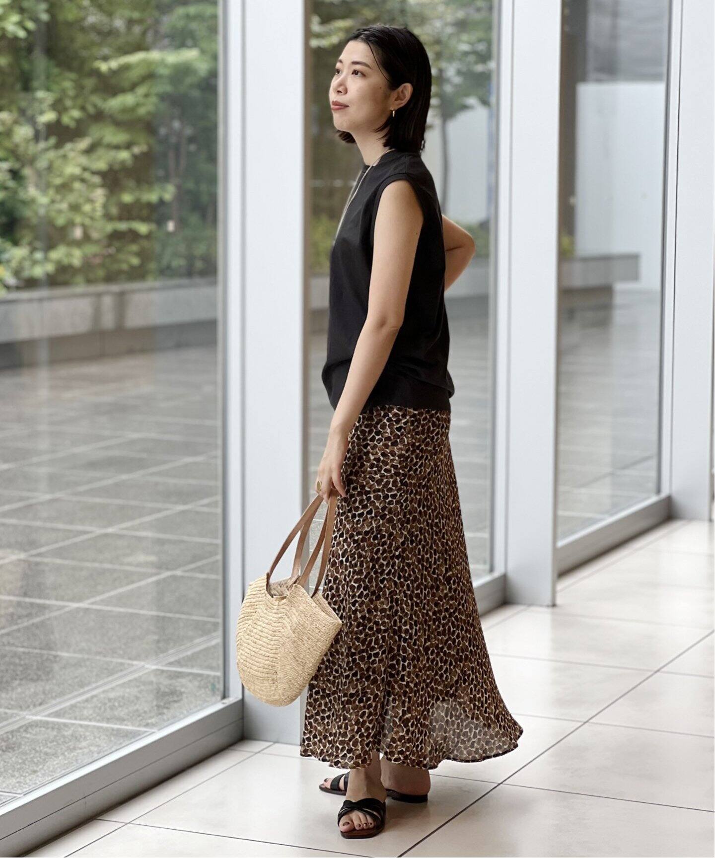 IENA LA BOUCLE レオパード スカート（ロング・マキシ丈スカート  