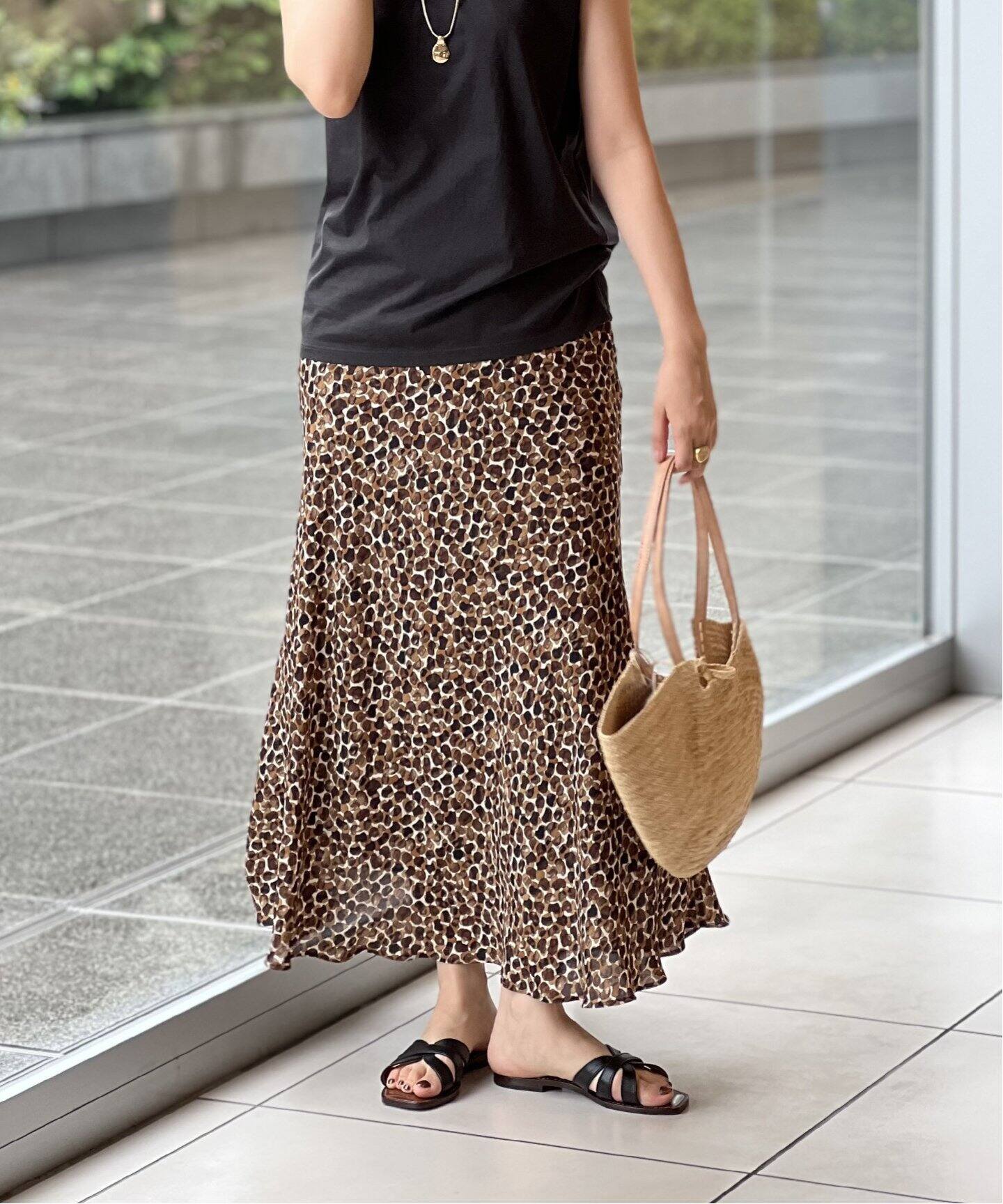 IENA LA BOUCLE レオパード スカート（ロング・マキシ丈スカート  