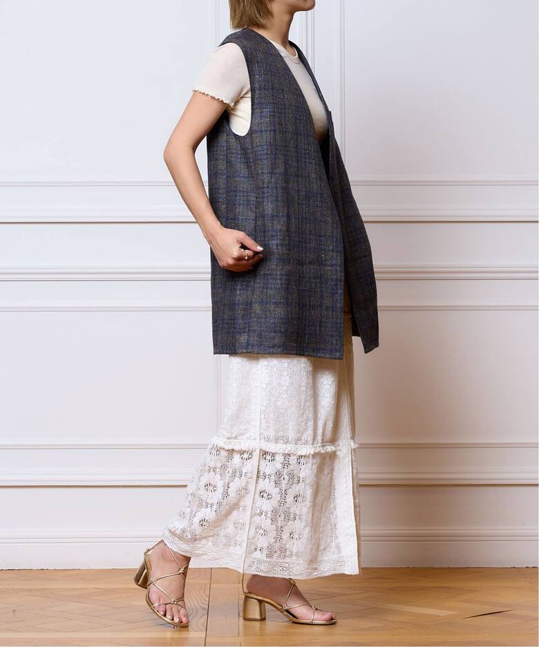 IENA LA BOUCLE cottonレース スカート（ロング・マキシ丈スカート  