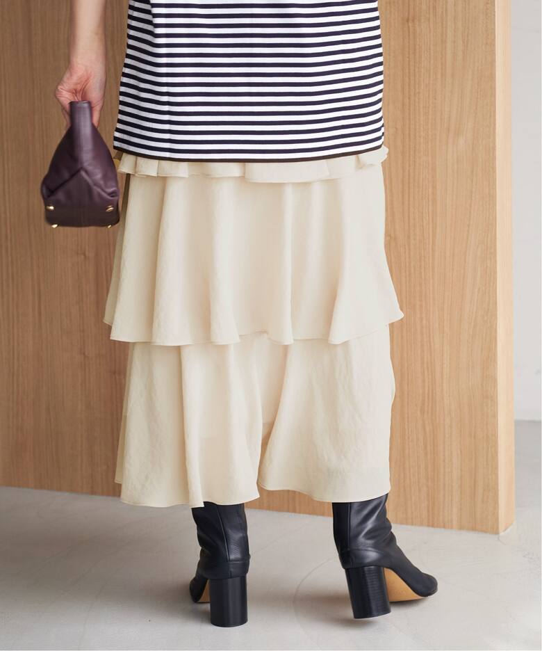 Georgette Tiered スカート（ロング・マキシ丈スカート）｜Plage  