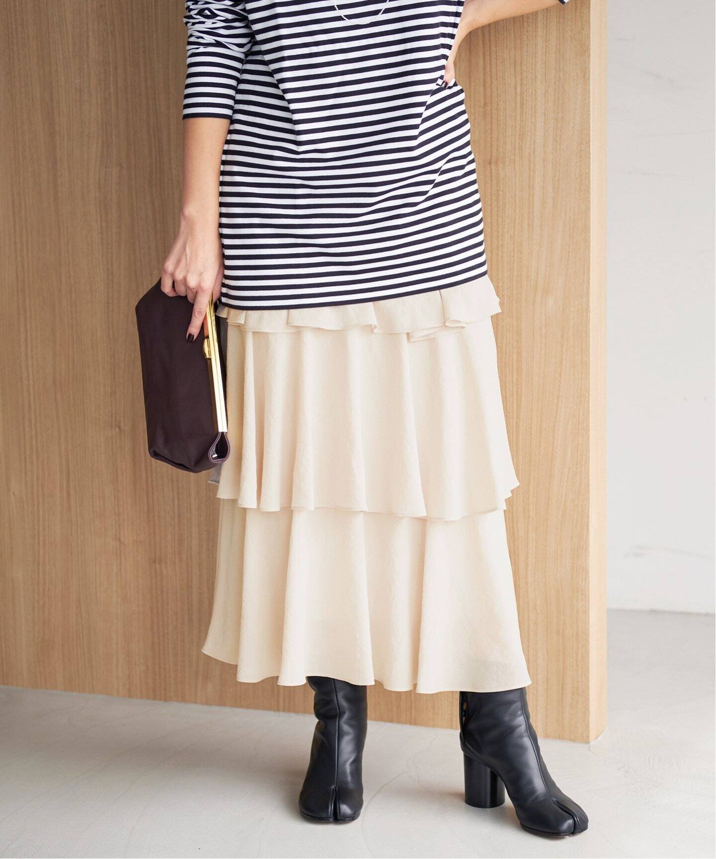 Georgette Tiered スカート（ロング・マキシ丈スカート）｜Plage  