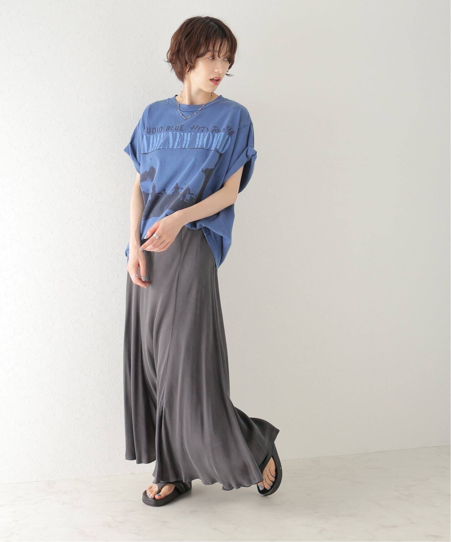 Washable Fibril ギャザーロングスカート（ロング・マキシ丈スカート  