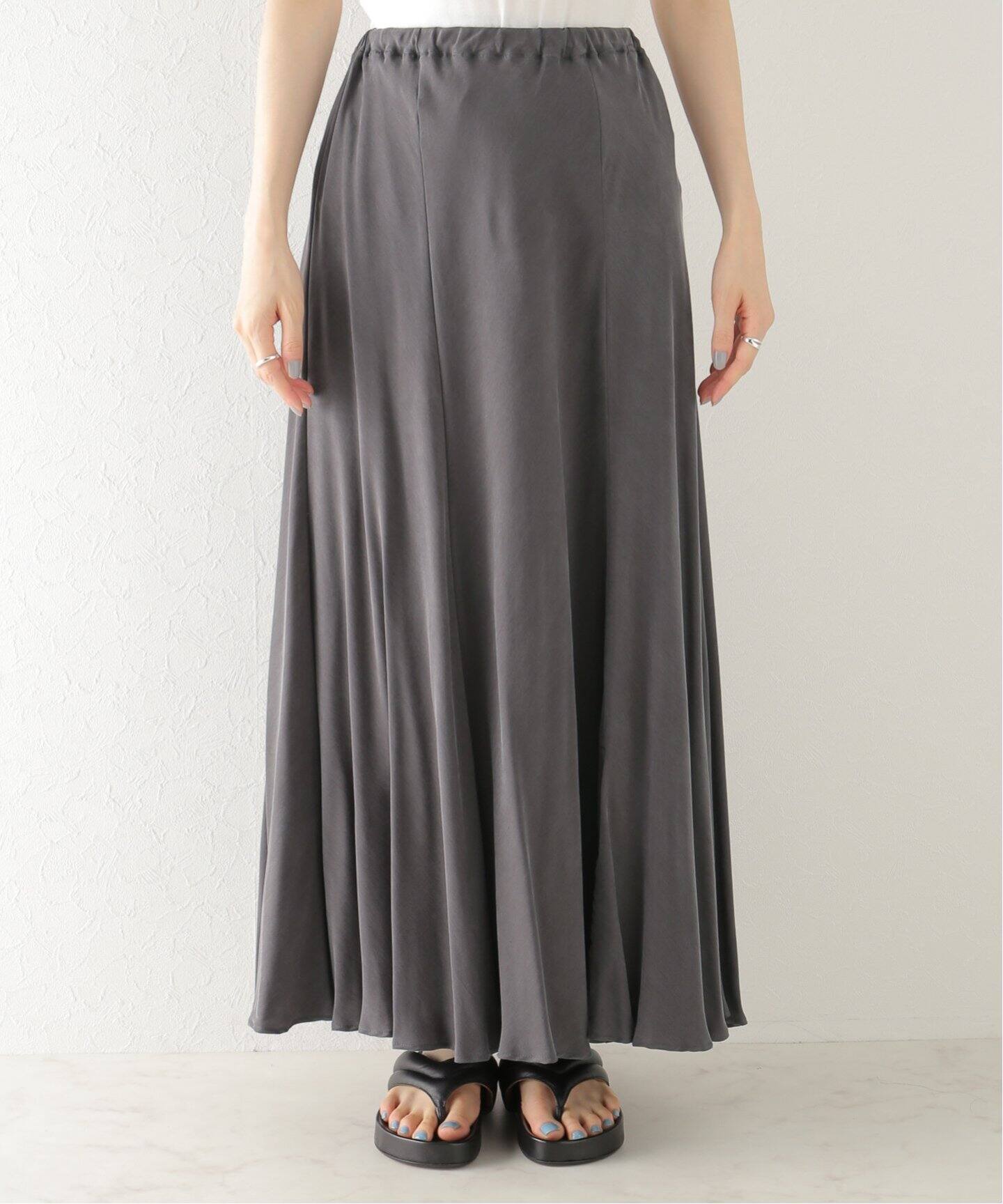 Washable Fibril ギャザーロングスカート（ロング・マキシ丈スカート  