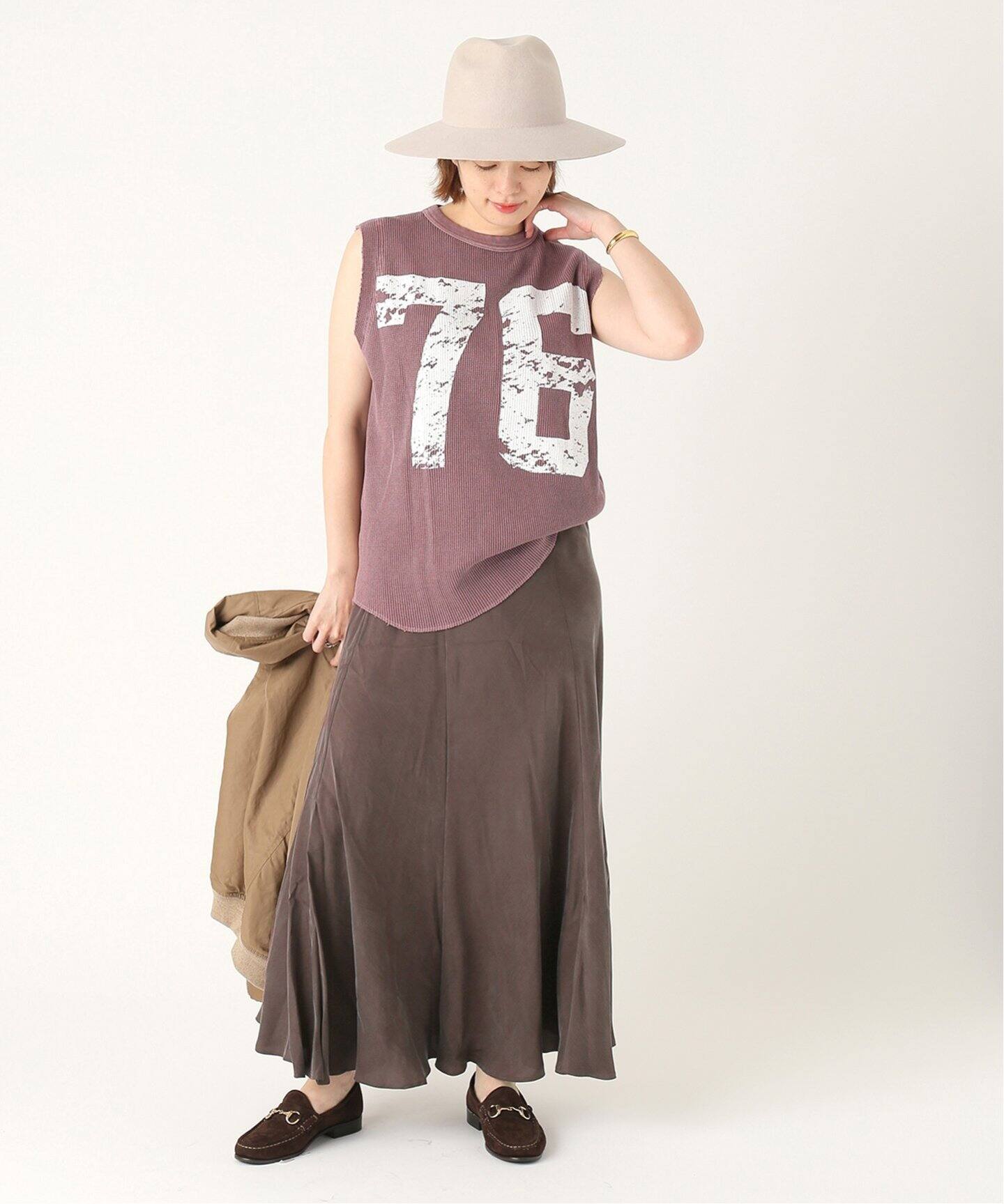 Washable Fibril ギャザーロングスカート（ロング・マキシ丈スカート  