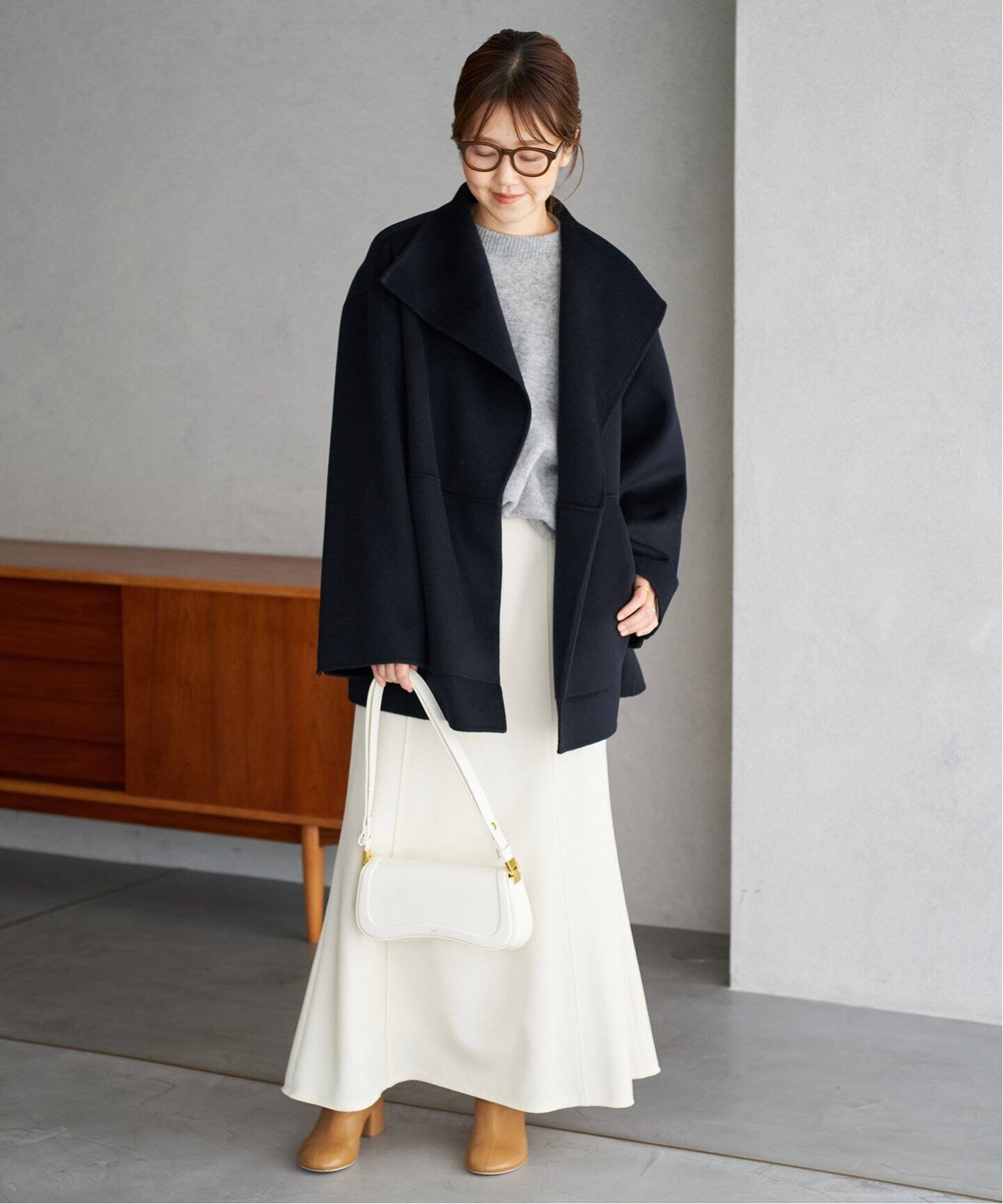 マニッシュセミフレアスカート（ロング・マキシ丈スカート）｜Plage  