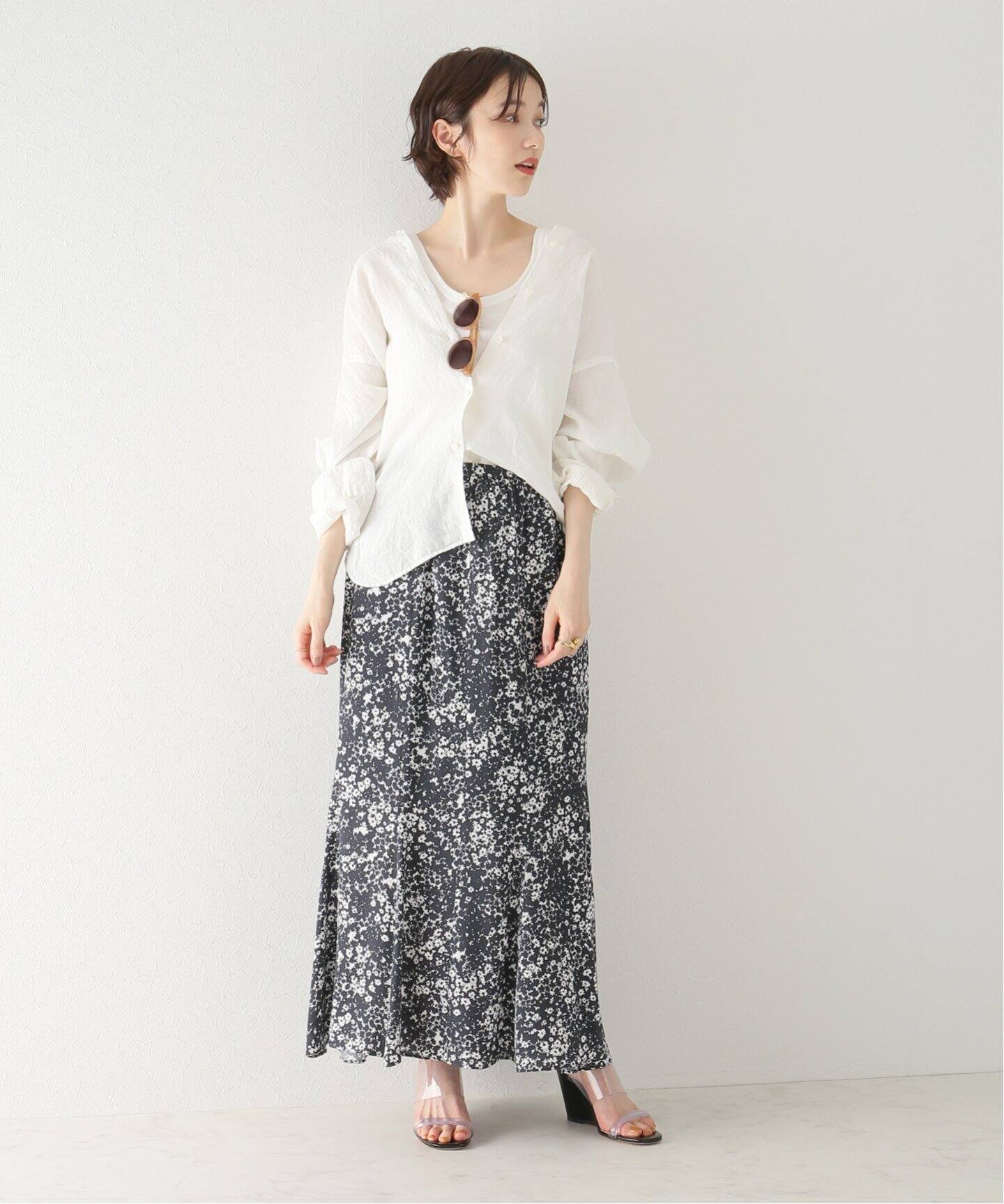 Contrast flower スカート◇（ロング・マキシ丈スカート）｜Plage  