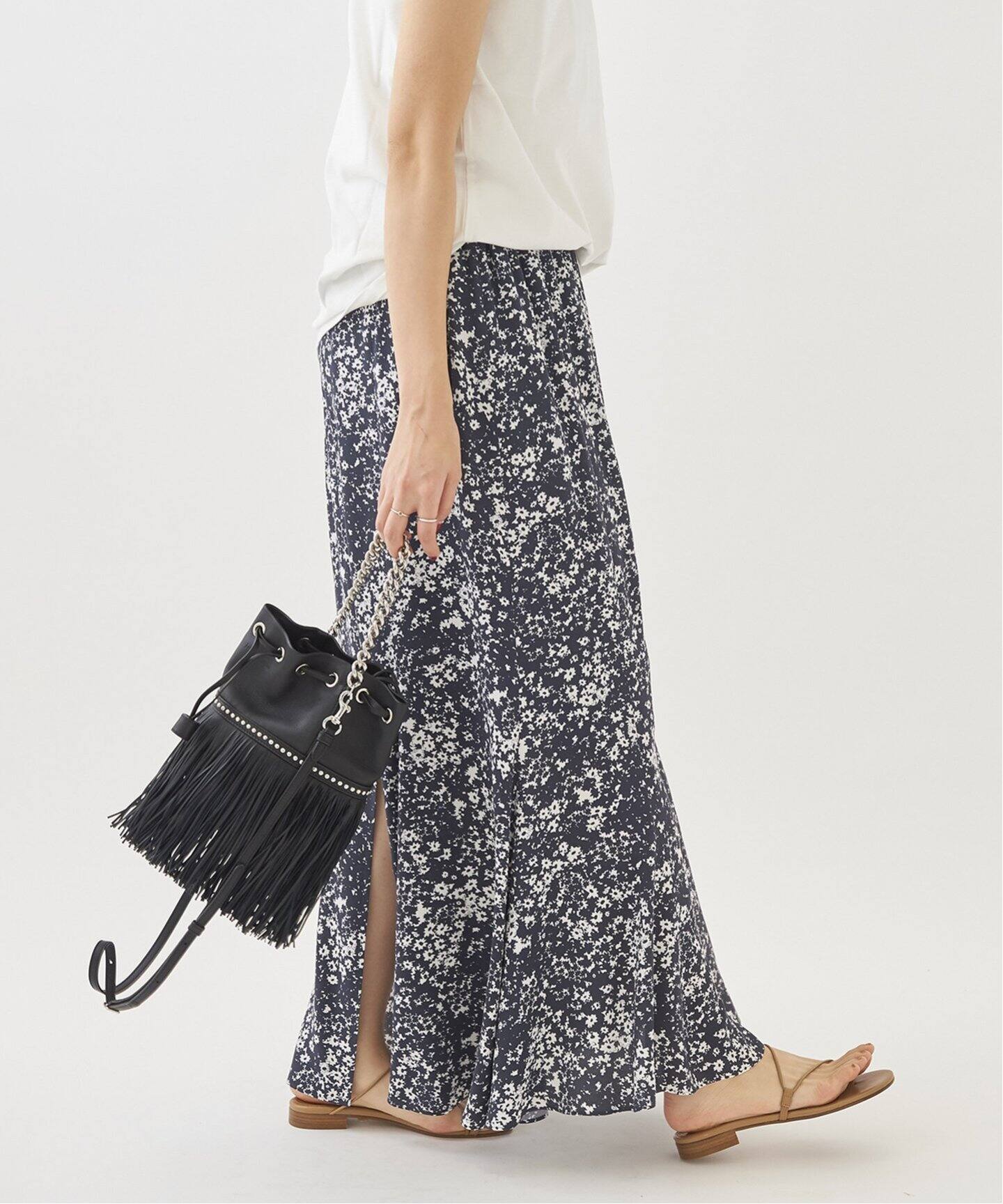 Contrast flower スカート◇（ロング・マキシ丈スカート）｜Plage  