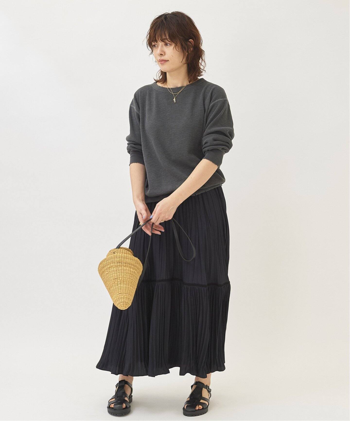 ワッシャーティアードスカート◇（ロング・マキシ丈スカート）｜Plage  