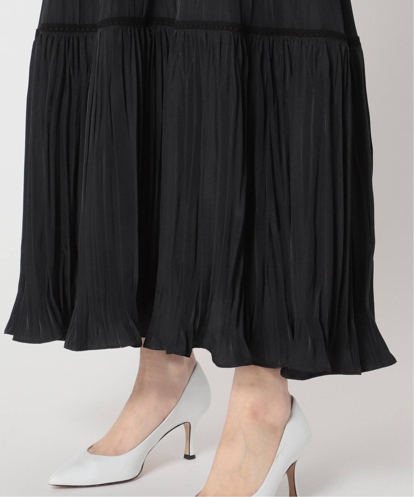 ワッシャーティアードスカート◇（ロング・マキシ丈スカート）｜Plage  