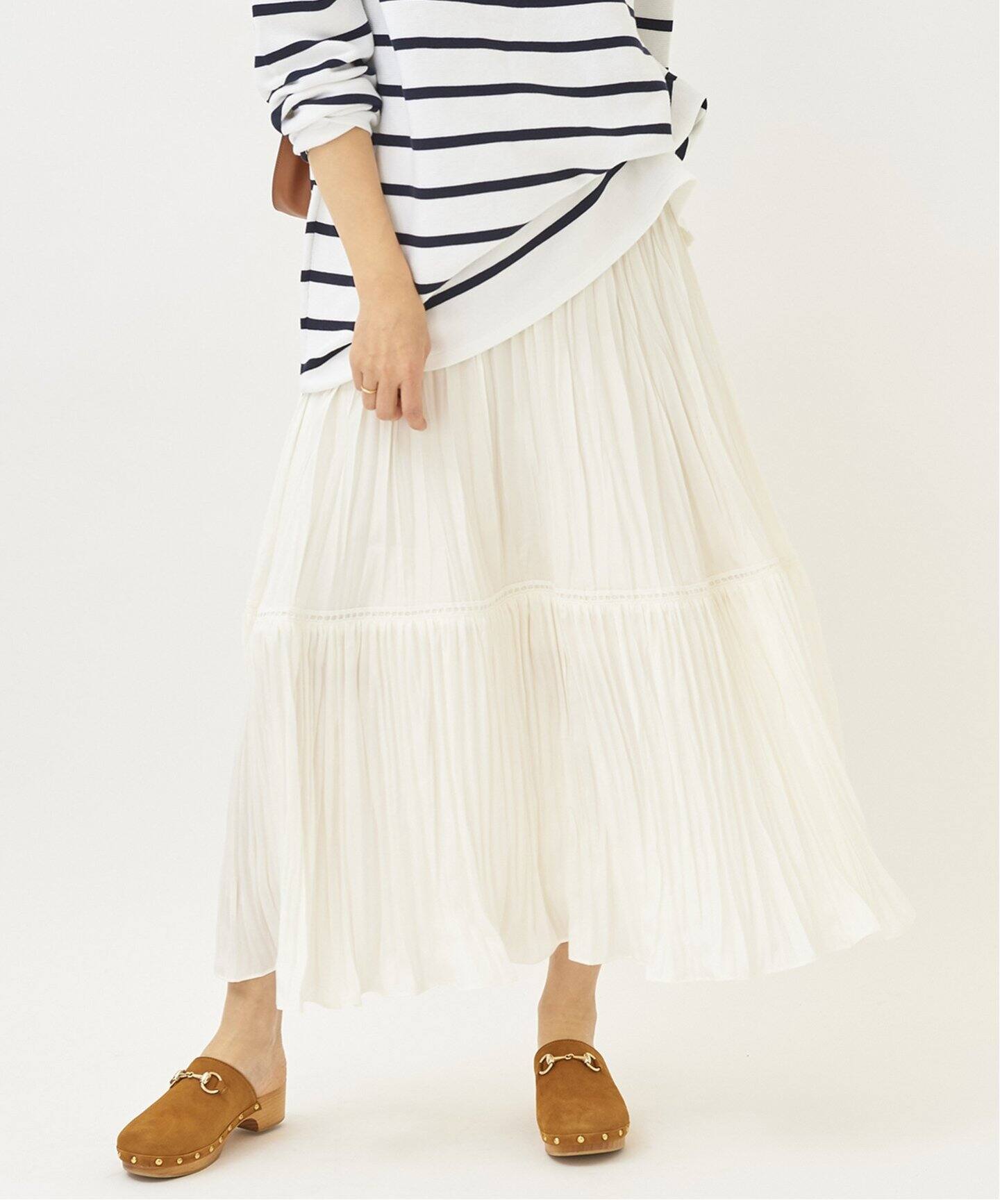 ワッシャーティアードスカート◇（ロング・マキシ丈スカート）｜Plage  