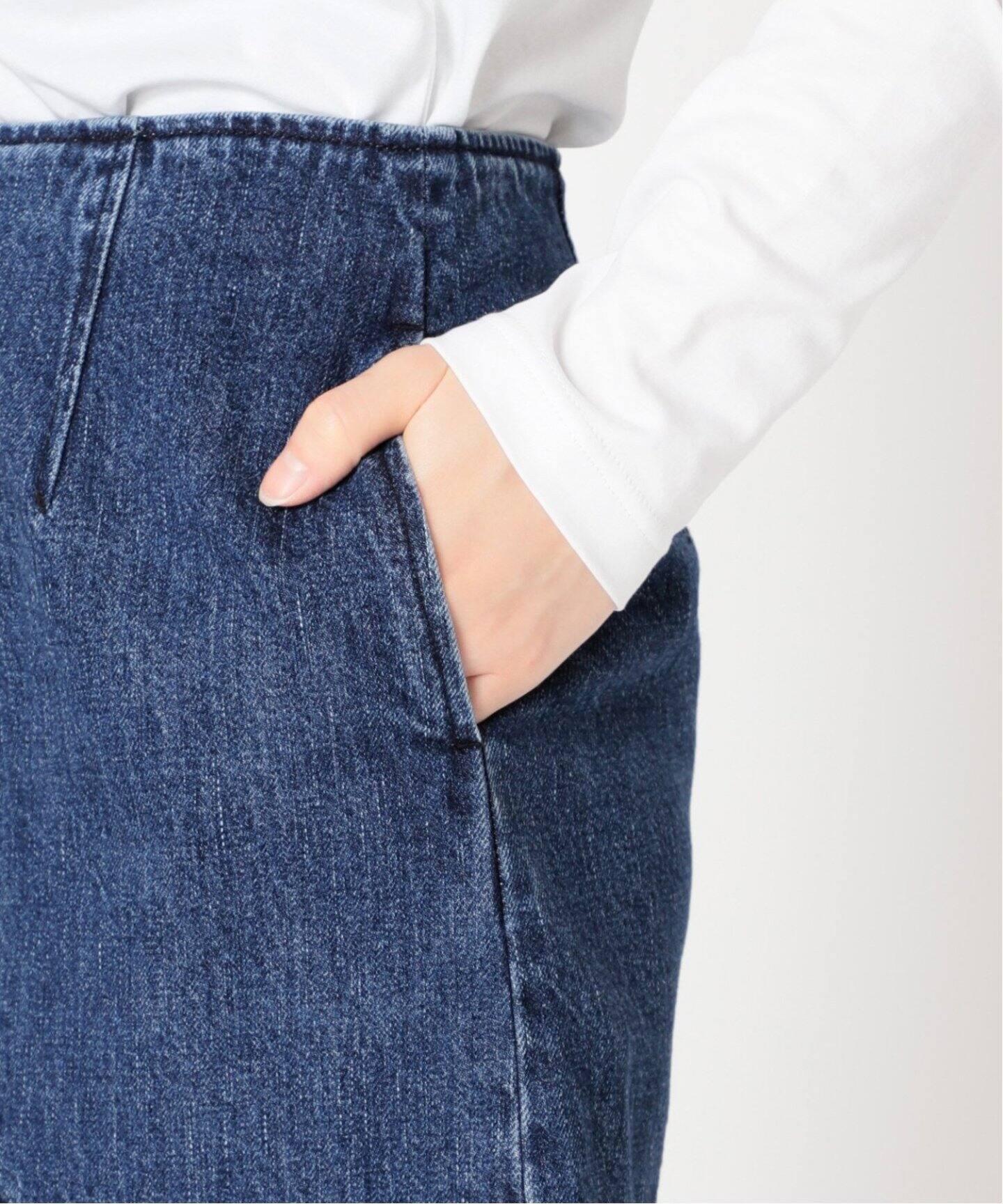 追加》デニムWステッチスカート（ロング・マキシ丈スカート）｜VERMEIL  