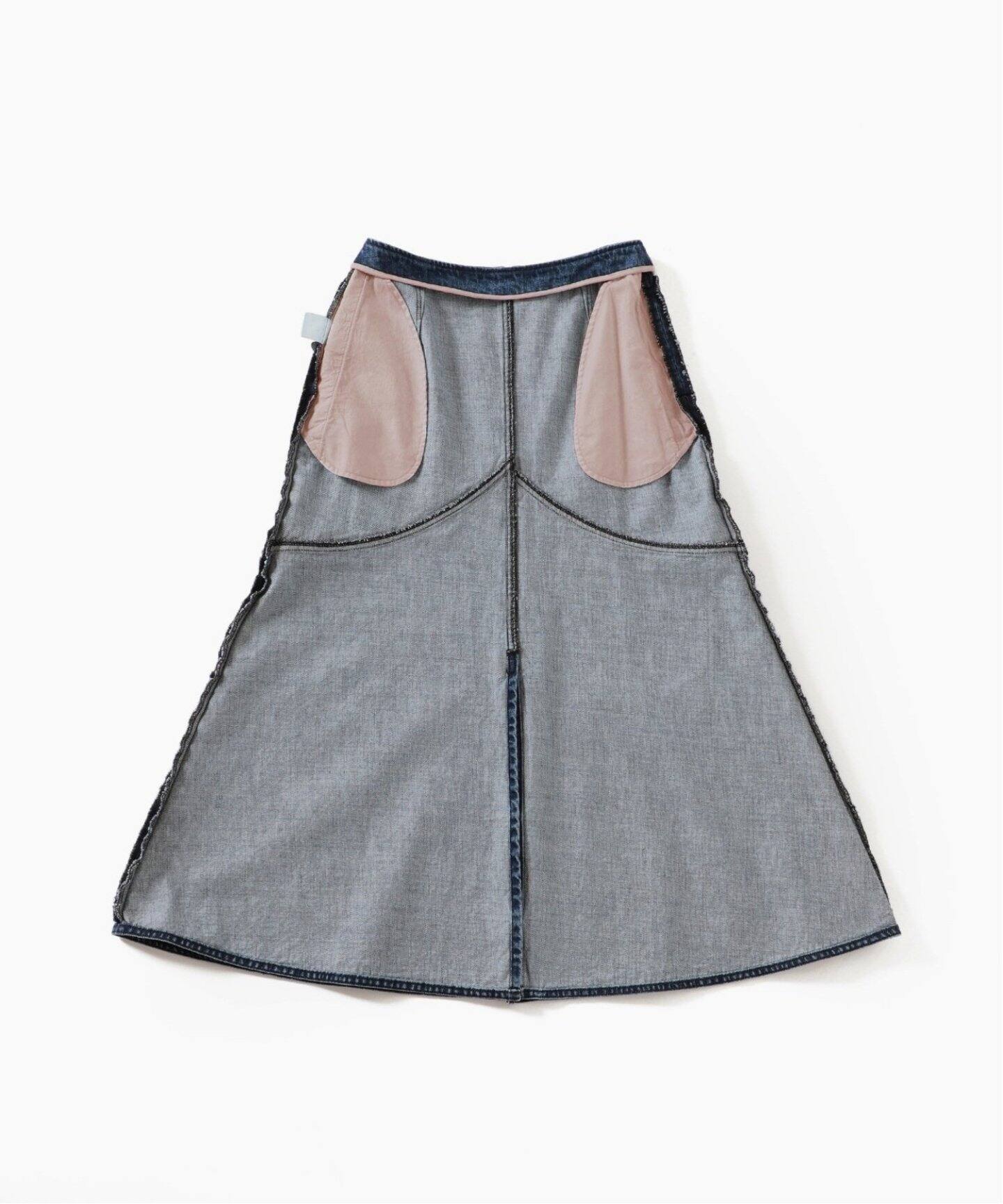 追加》デニムWステッチスカート（ロング・マキシ丈スカート）｜VERMEIL  