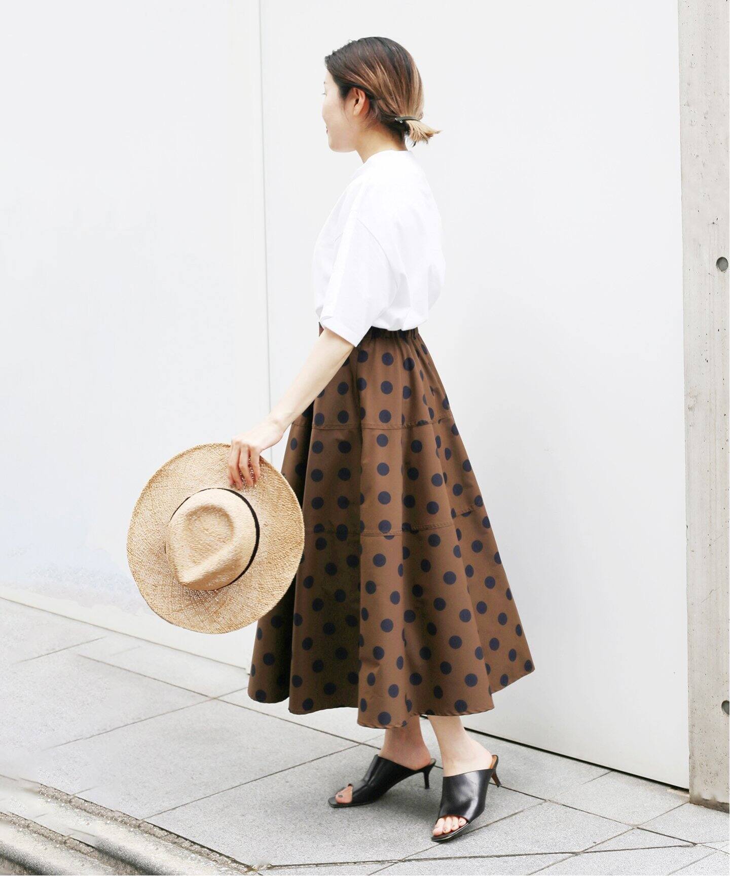 追加》タフタドットプリント ロングスカート（その他スカート  