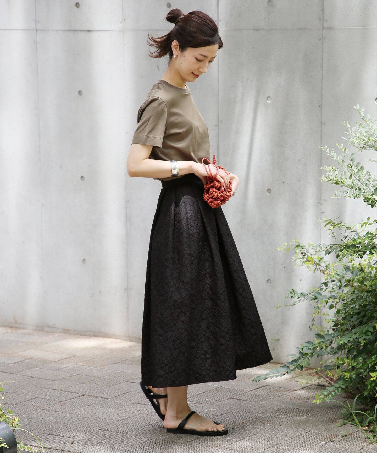 IENA フラワージャガードスカート 