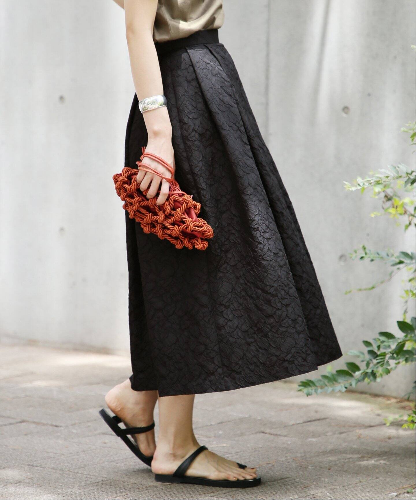 ヴェルメイユパーイエナジャガード花柄スカート 