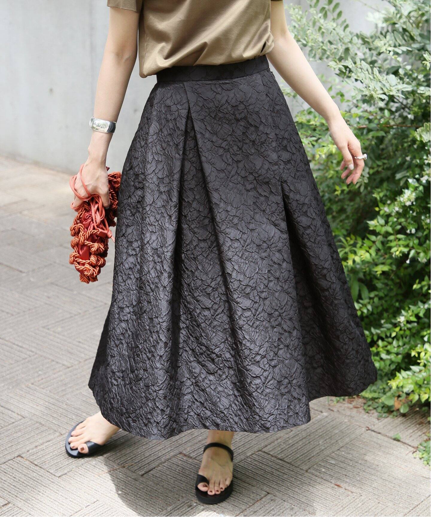 IENA フラワージャガードスカート 