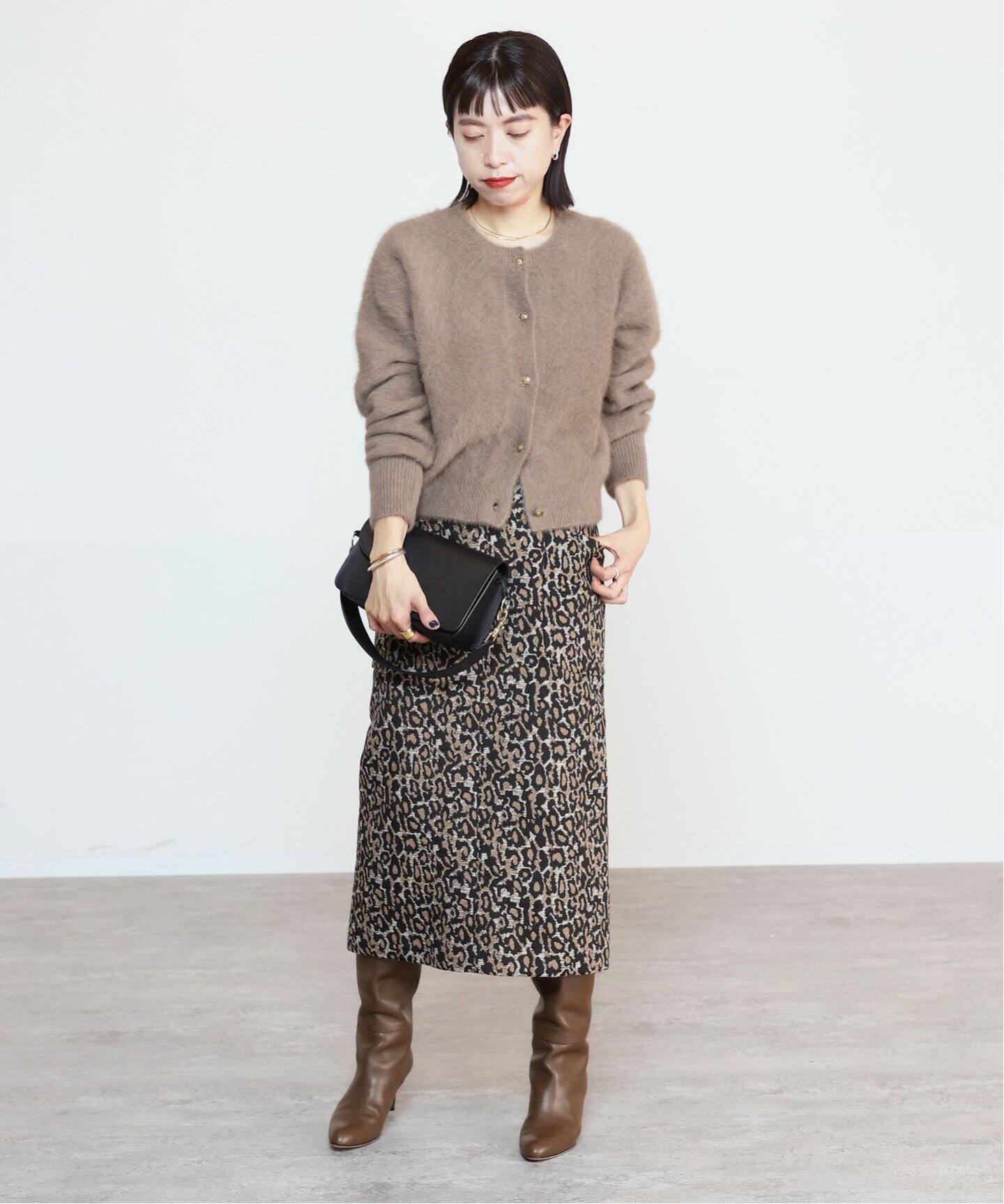 レオパードジャガードタイトスカート（その他スカート）｜VERMEIL par  