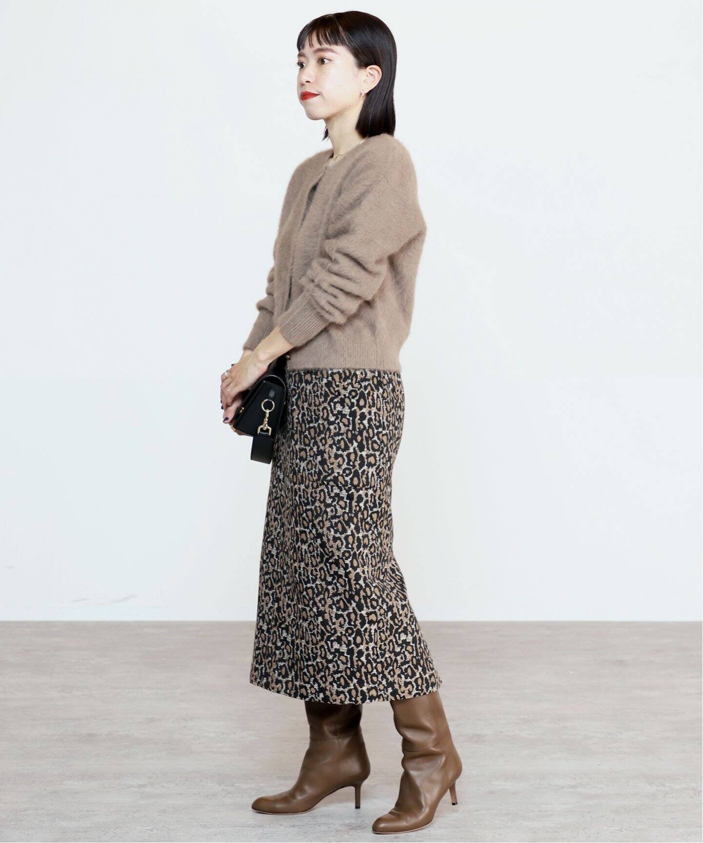 レオパードジャガードタイトスカート（その他スカート）｜VERMEIL par  