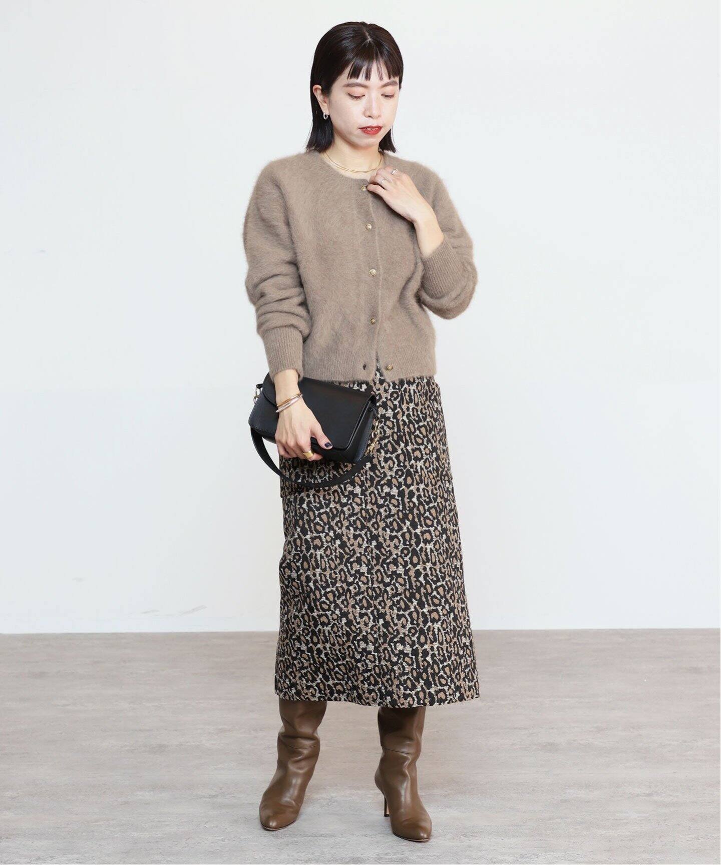 レオパードジャガードタイトスカート（その他スカート）｜VERMEIL par  