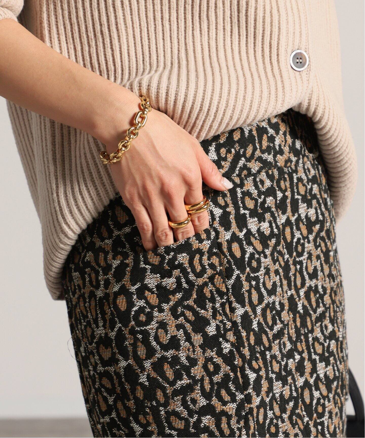 レオパードジャガードタイトスカート（その他スカート）｜VERMEIL par  