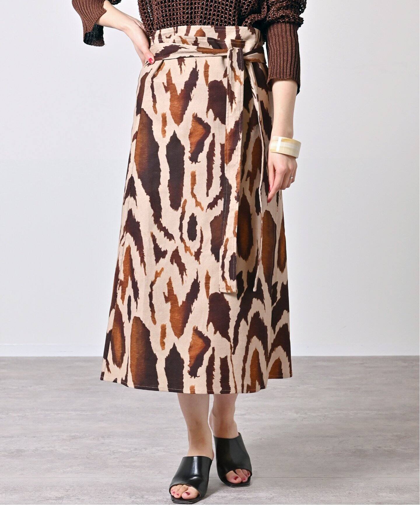 PIERRE-LOUIS MASCIA/ピエールルイマーシャ】ラップスカート（ひざ丈  