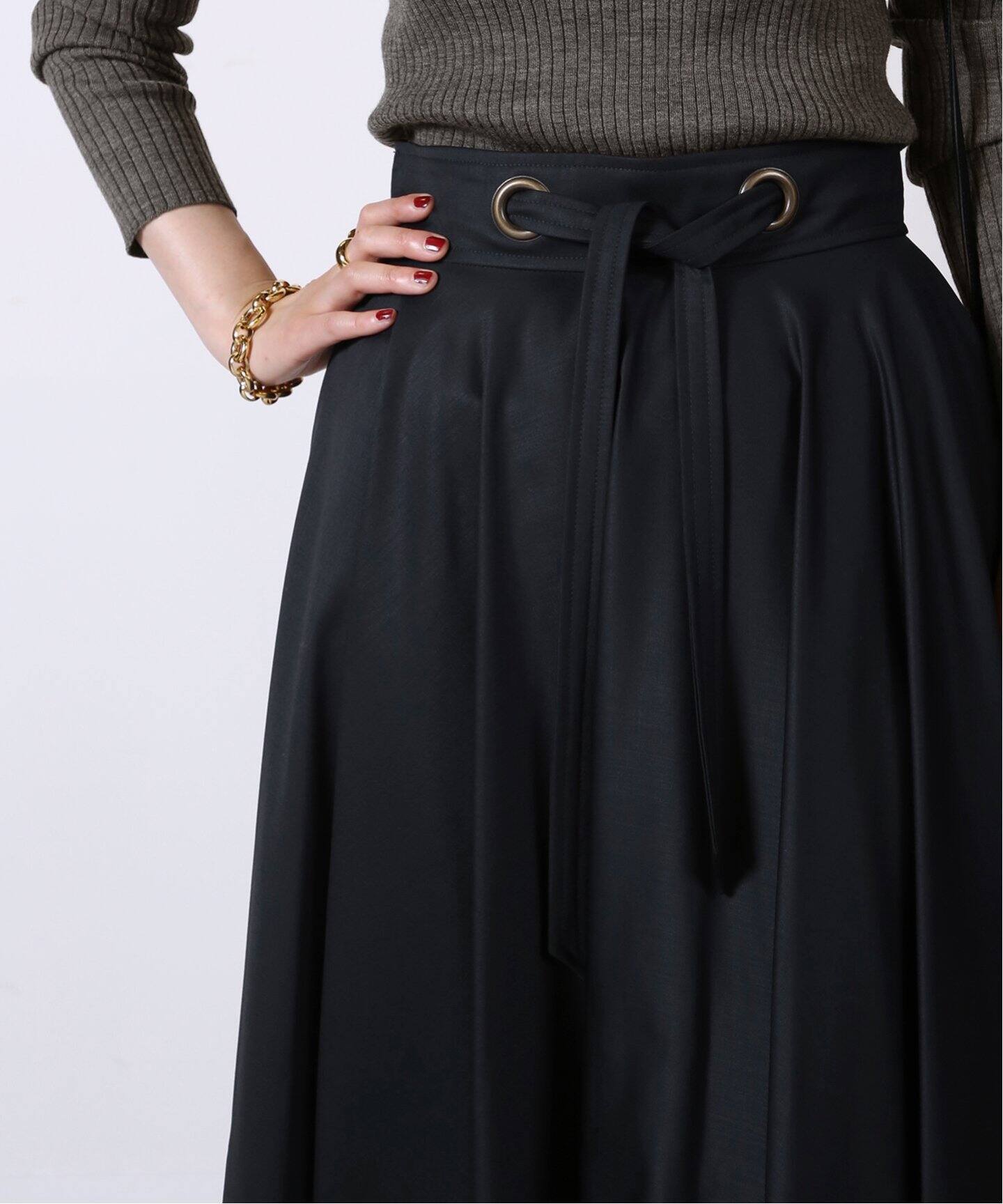 MARTIN GRANT/マーティングラント】CIRCLE SKIRT W TIE BELT（ロング 
