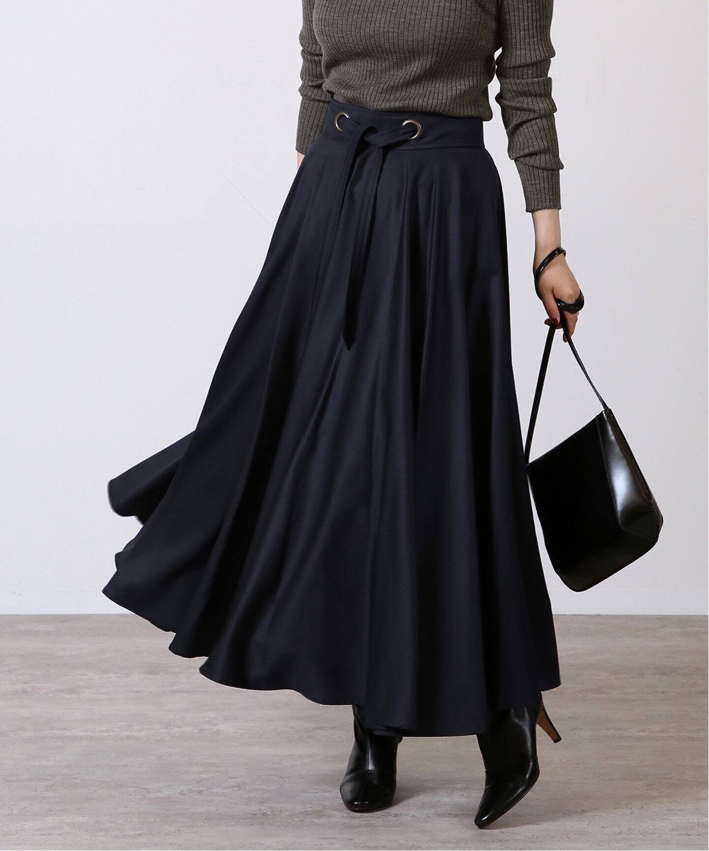 MARTIN GRANT/マーティングラント】CIRCLE SKIRT W TIE BELT（ロング 
