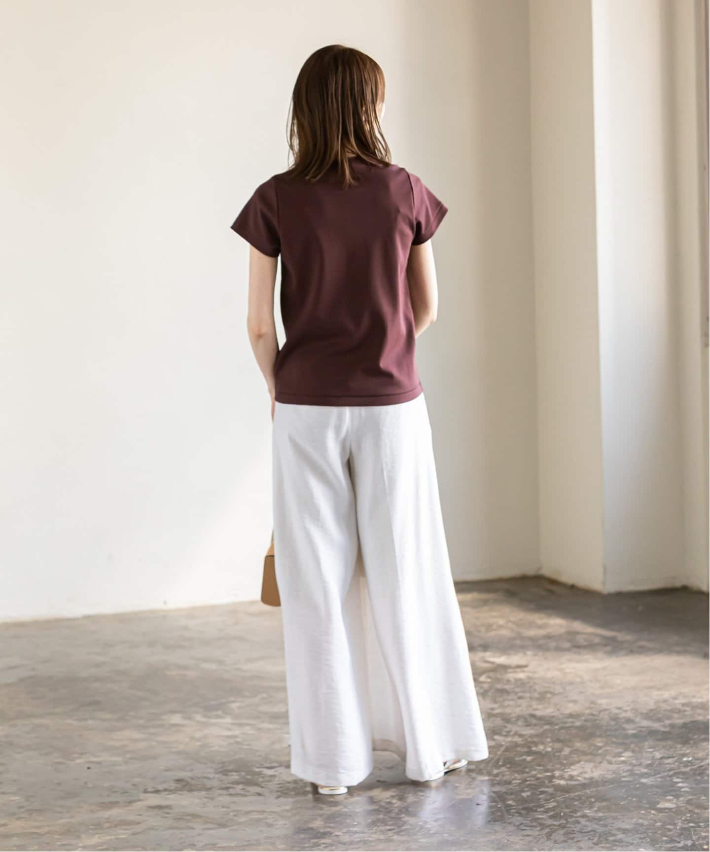 ノーブル NOBLE スビンコットンソフトスクエアーネックTシャツ