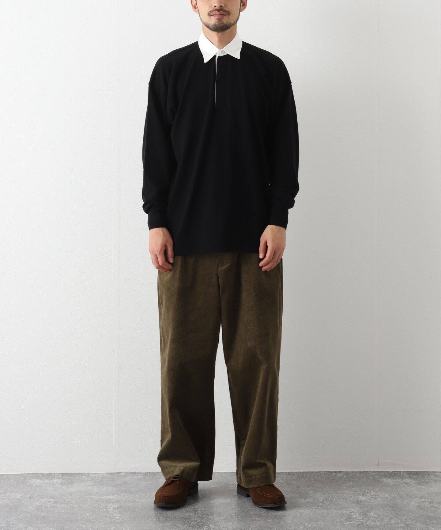 COMOLI22AW ウールラグビーシャツ[NAVY]