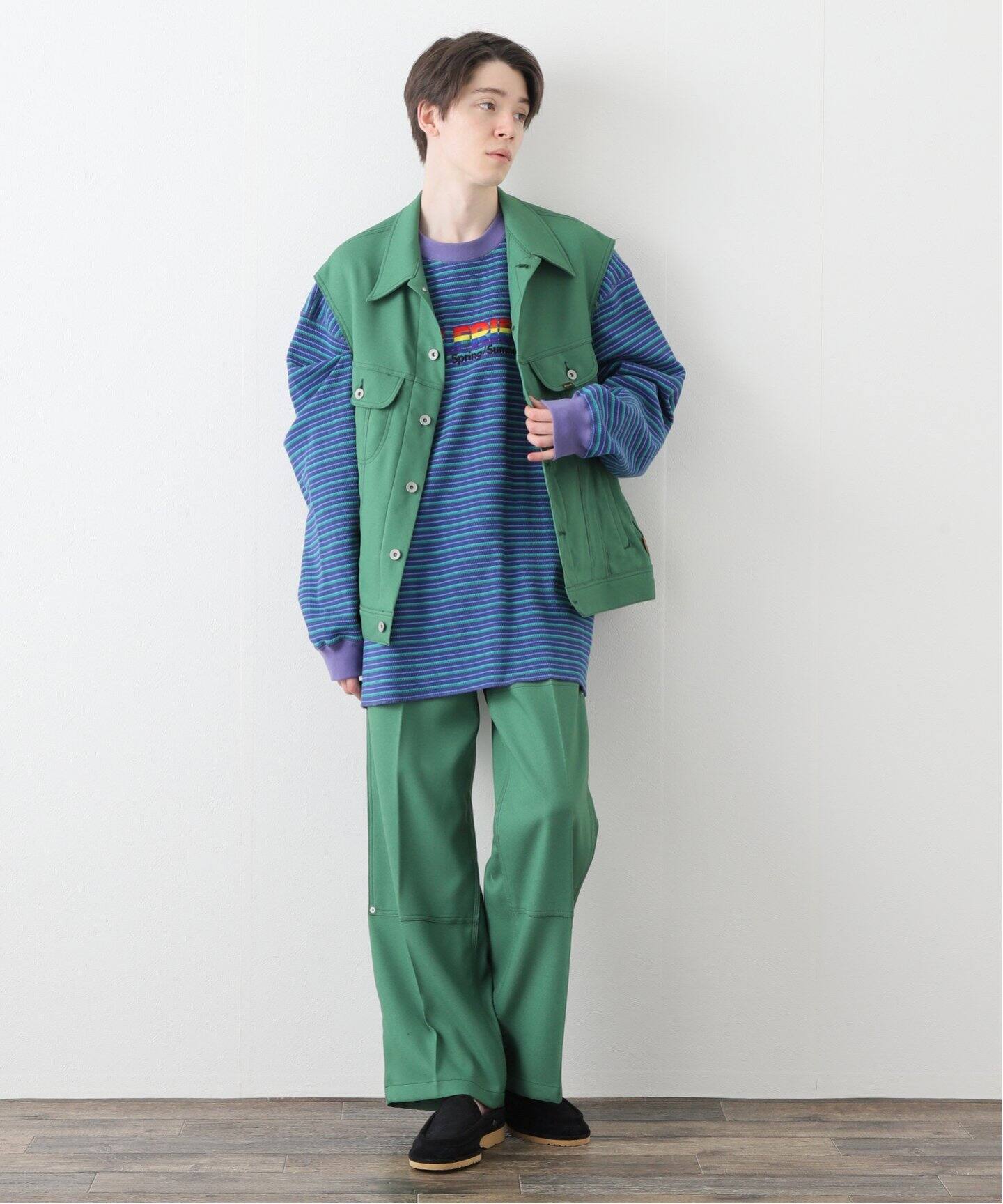 DAIRIKU / ダイリク】 COUPLE BORDER EMBROIDERY TEE（Tシャツ 