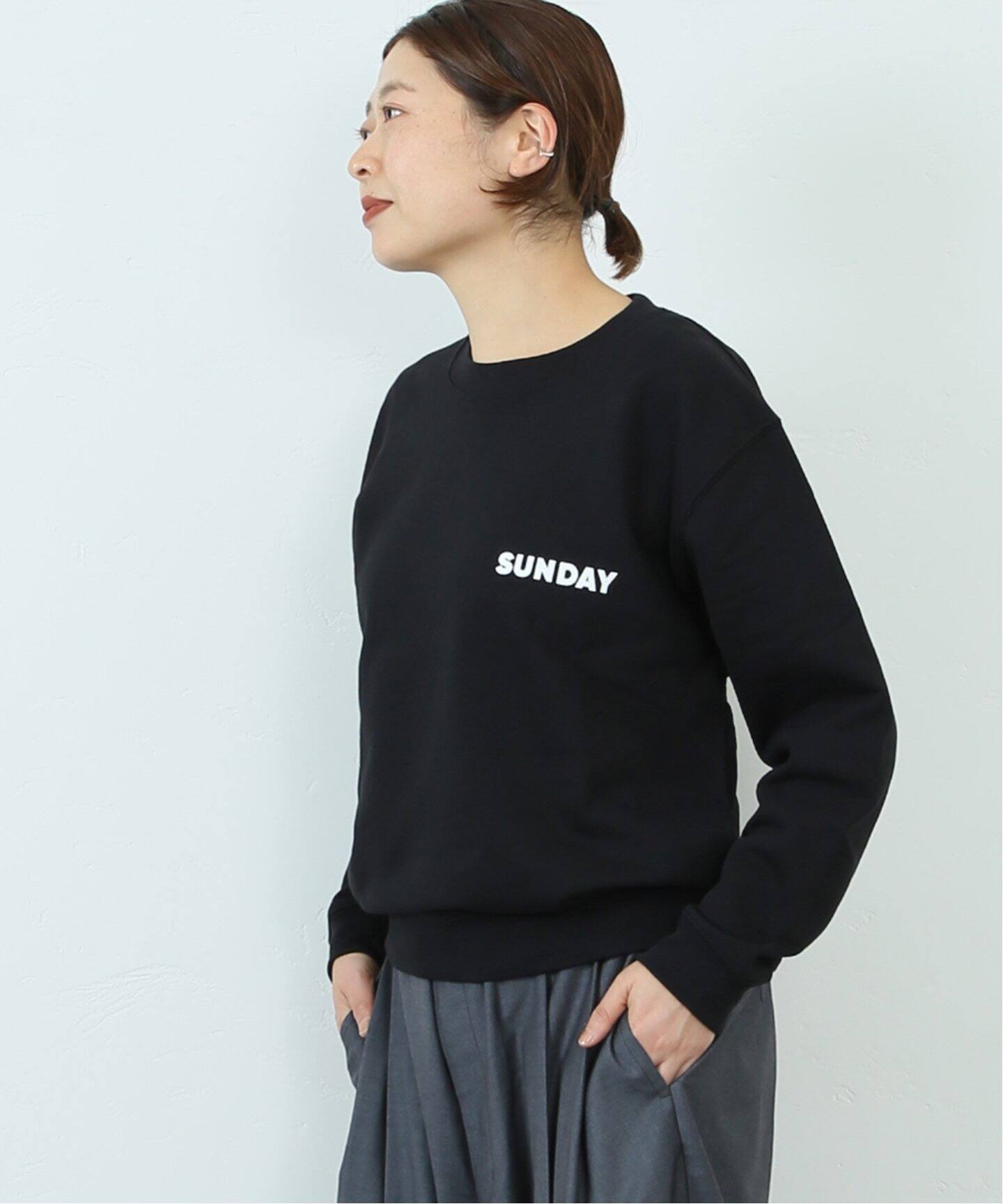 SUNDAY プリントSWEAT（BLK)（スウェット）｜journal standard luxe 