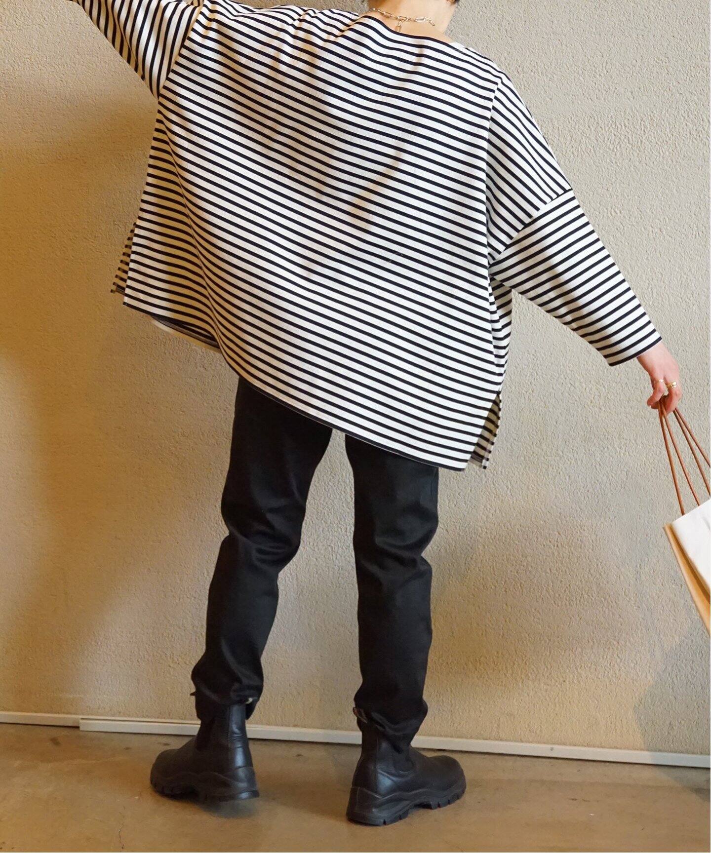 ミラノリブボーダー ボートネックプルオーバー（Tシャツ／カットソー  