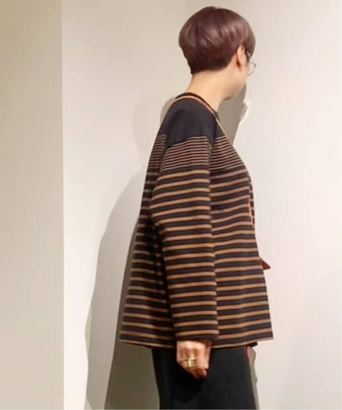 journal standard luxe オーガニックコットンボーダーポンチョ 