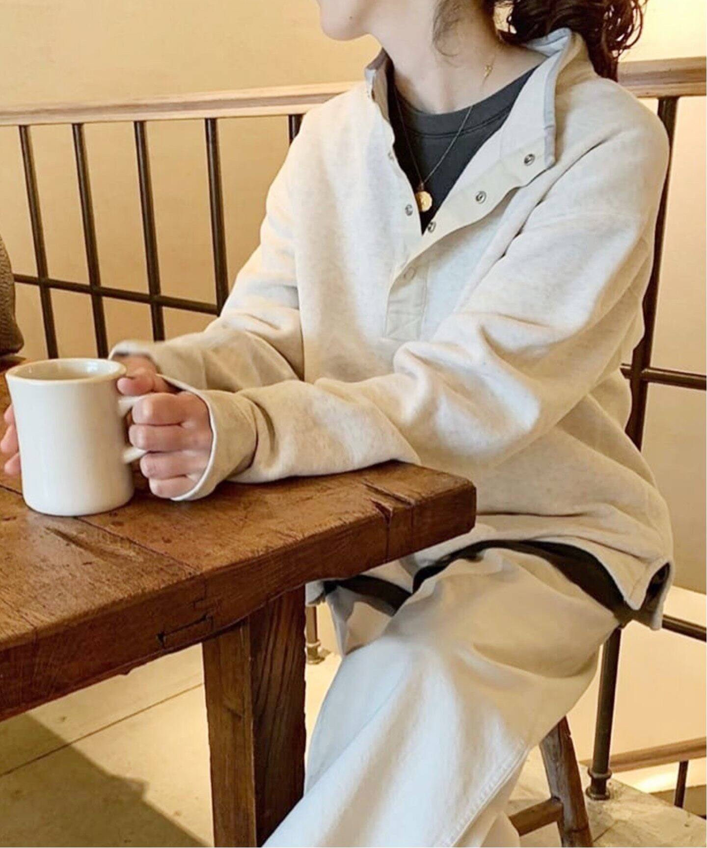 chimala/チマラ】 BUTTON-UP PULL TOP（Tシャツ／カットソー 