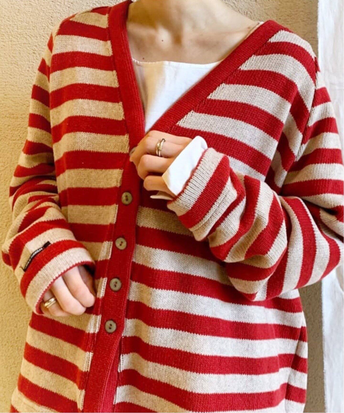 ALBUM DI FAMIGLIA/アルバム ディ ファミリア】STRIPED WIDE CARDIGAN 