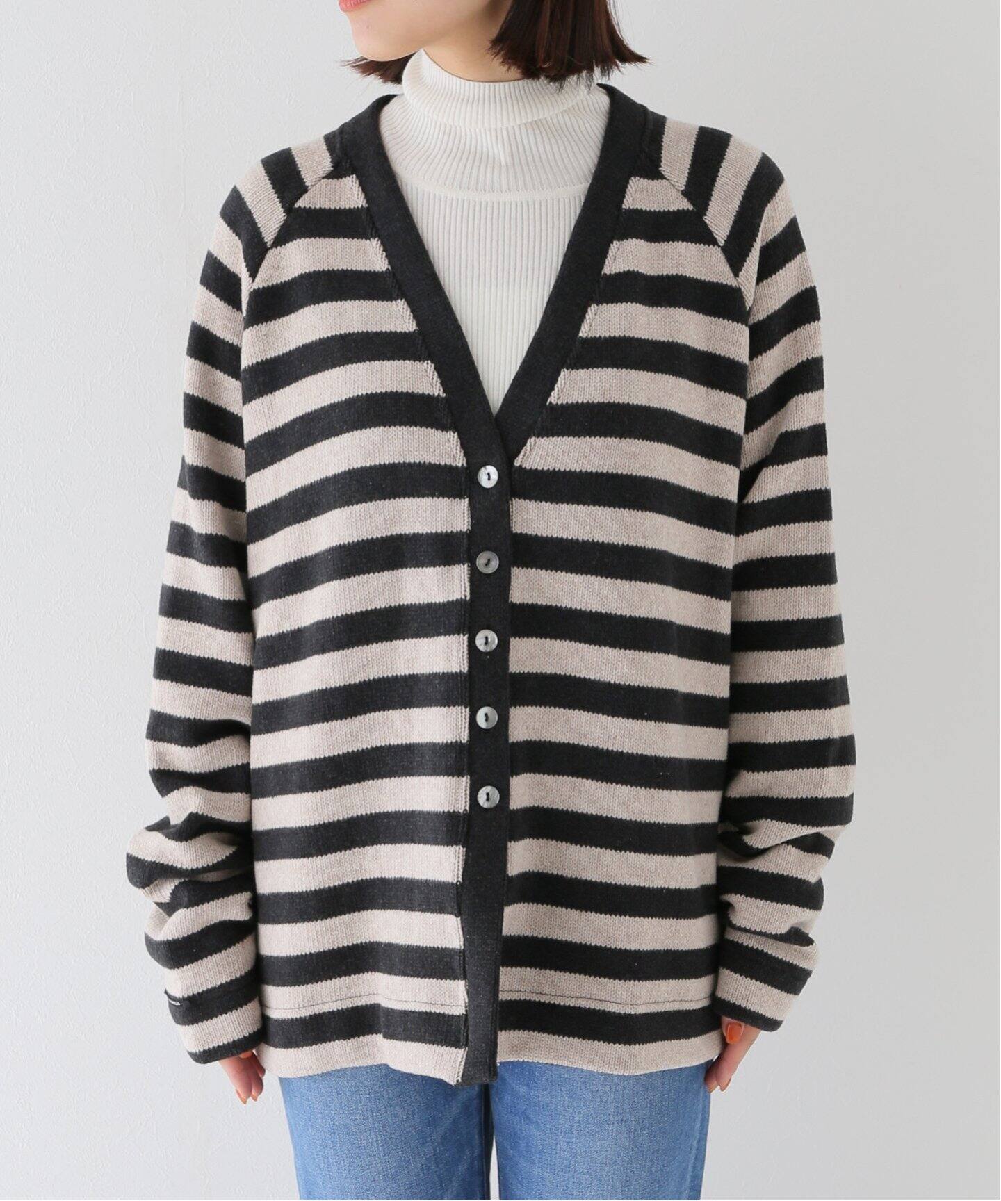 ALBUM DI FAMIGLIA/アルバム ディ ファミリア】STRIPED WIDE CARDIGAN 