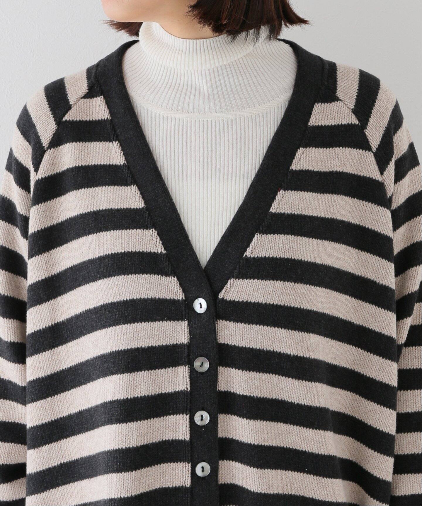 ALBUM DI FAMIGLIA/アルバム ディ ファミリア】STRIPED WIDE CARDIGAN 