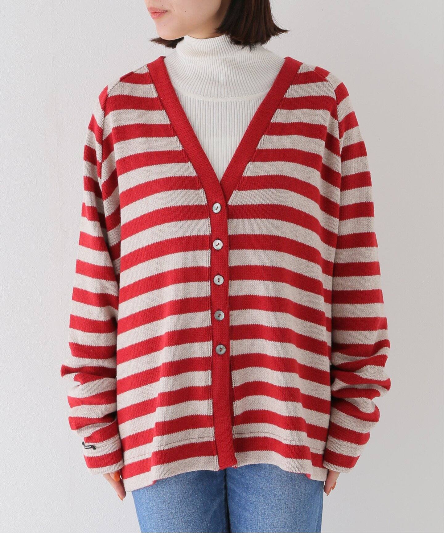 ALBUM DI FAMIGLIA/アルバム ディ ファミリア】STRIPED WIDE CARDIGAN 