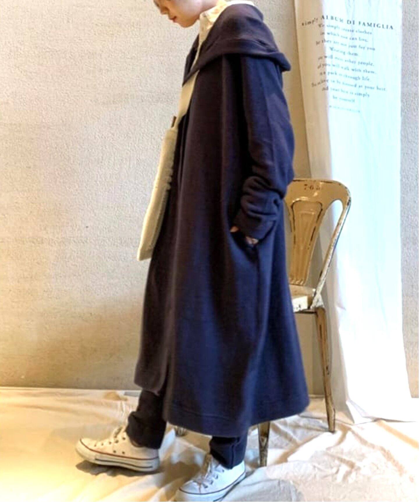 ALBUM DI FAMIGLIA/アルバム ディ ファミリア】HOODED LONG CARDIGAN  