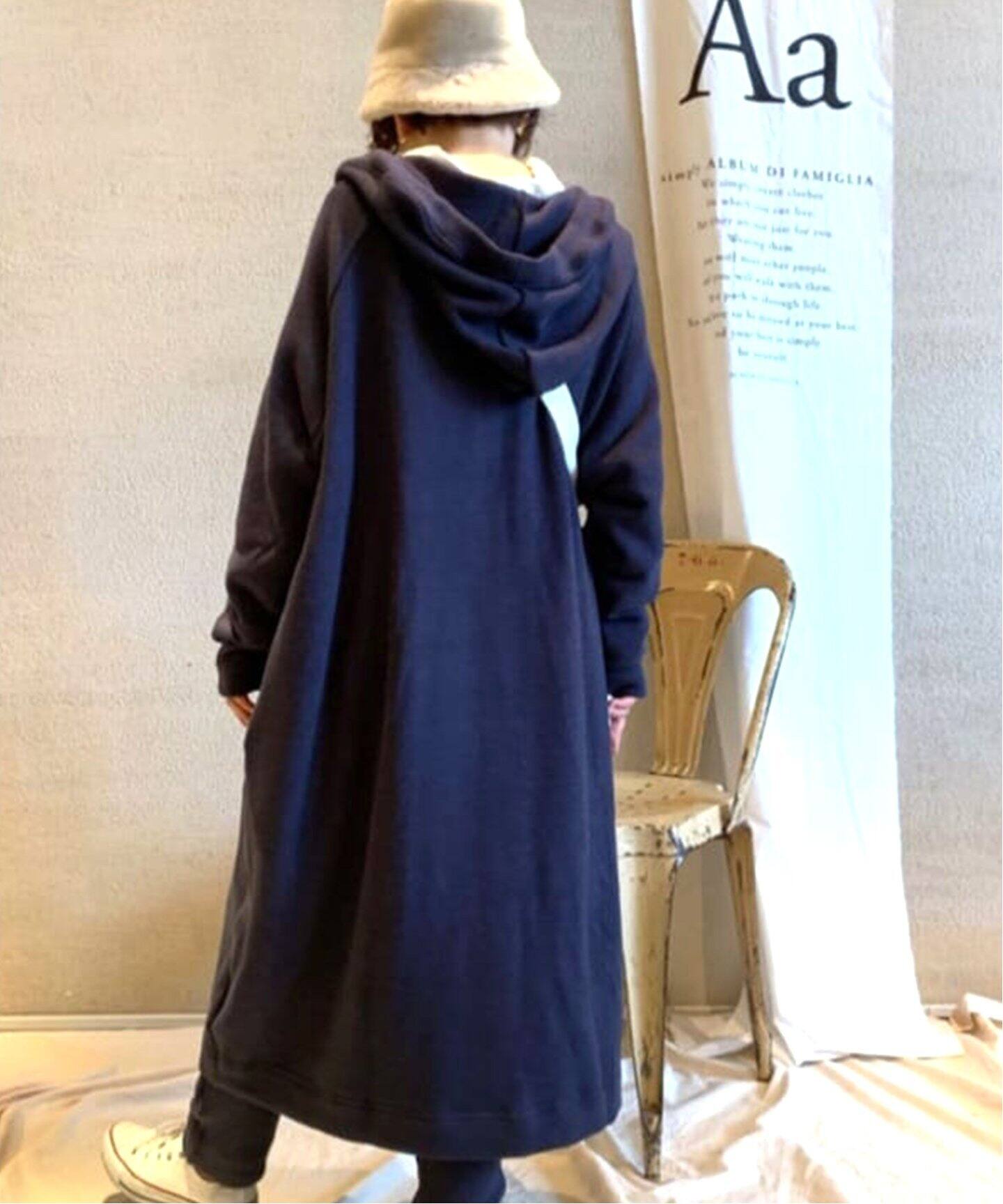 ALBUM DI FAMIGLIA/アルバム ディ ファミリア】HOODED LONG CARDIGAN  