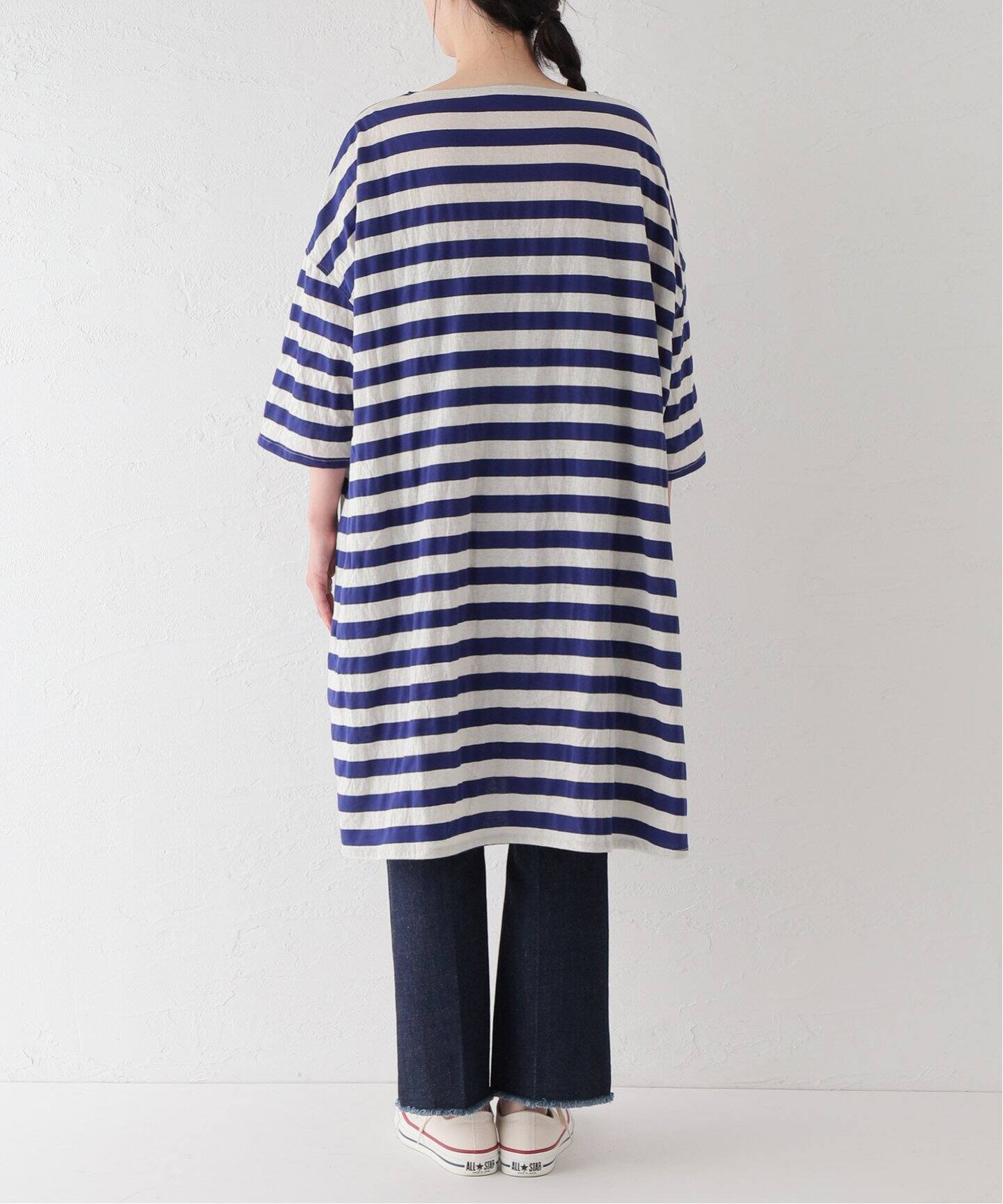 apuntob/アプントビー】 STRIPED JERSEY PULL LONG（Tシャツ 