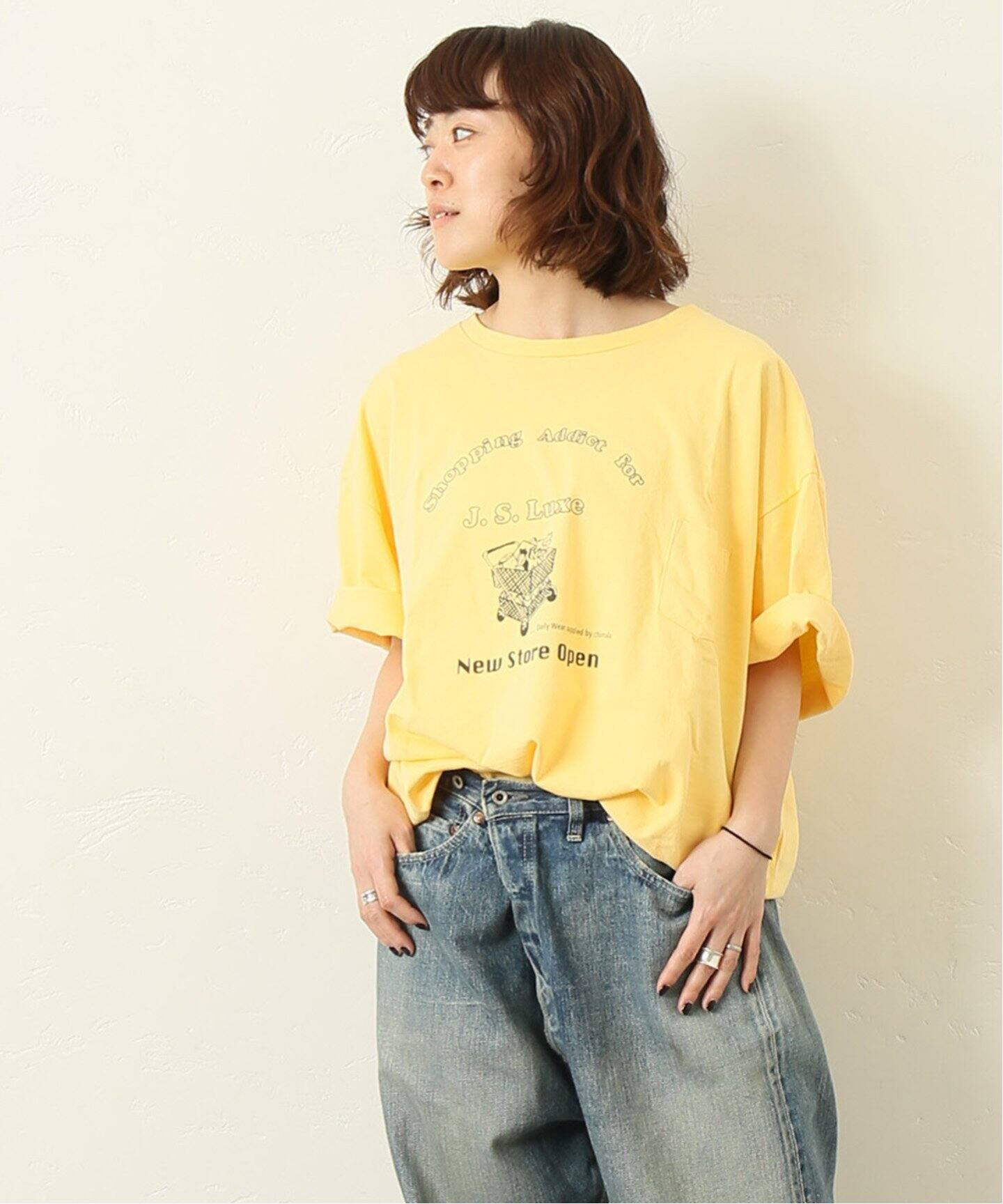chimala/チマラ】 for luxe PRINT TEE(SHOPPING CART☆（Tシャツ 