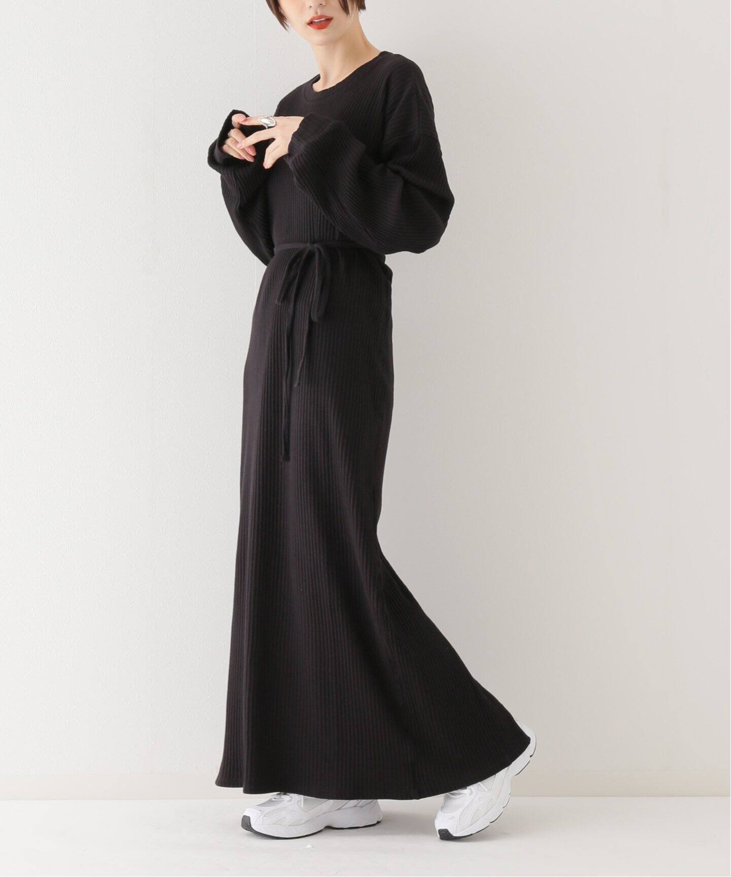 BASERANGE/ベースレンジ】SHAW LONG SLEEVE KAFTAN：ワンピース  