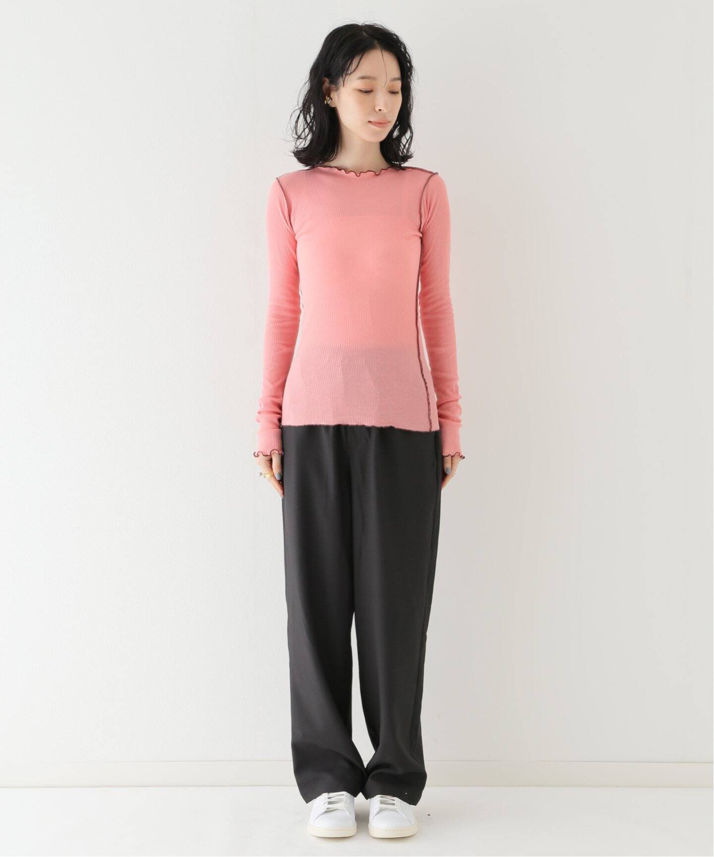 BASERANGE/ベースレンジ】 VEIN LONG SLEEVE：カットソー（Tシャツ 