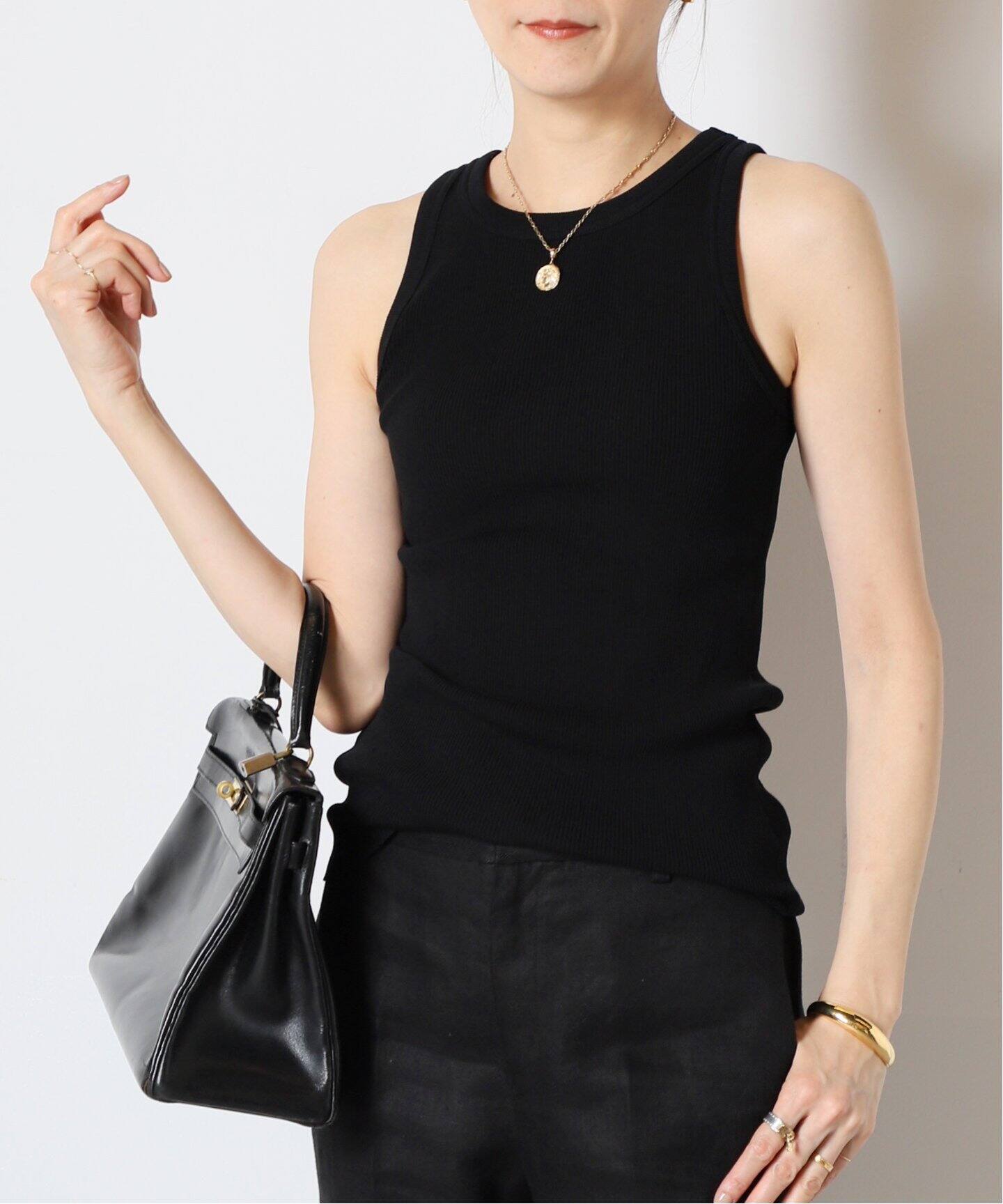 Deuxieme Classe LOREL RIB タンクトップネイビー 