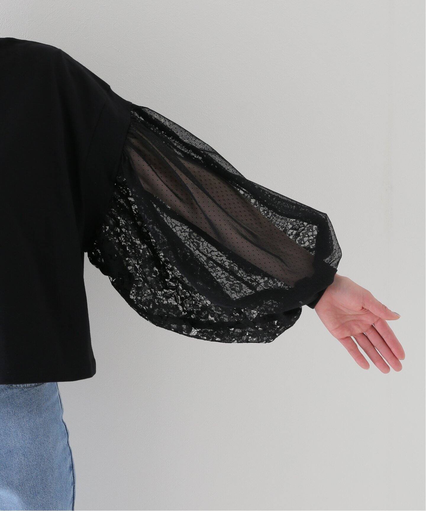 H/アッシュ】remake レースバルーンTシャツ（Tシャツ／カットソー  