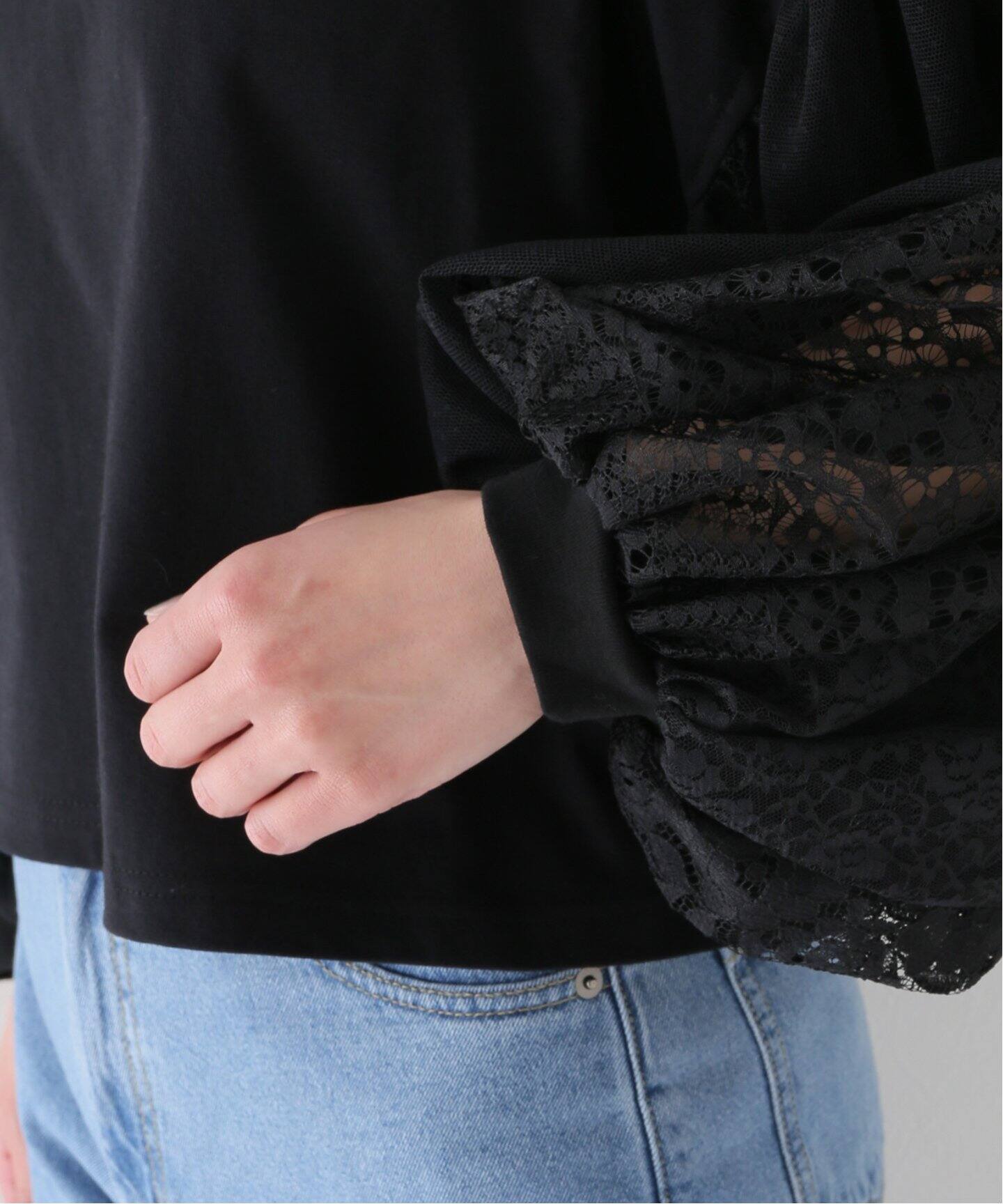 H/アッシュ】remake レースバルーンTシャツ（Tシャツ／カットソー  