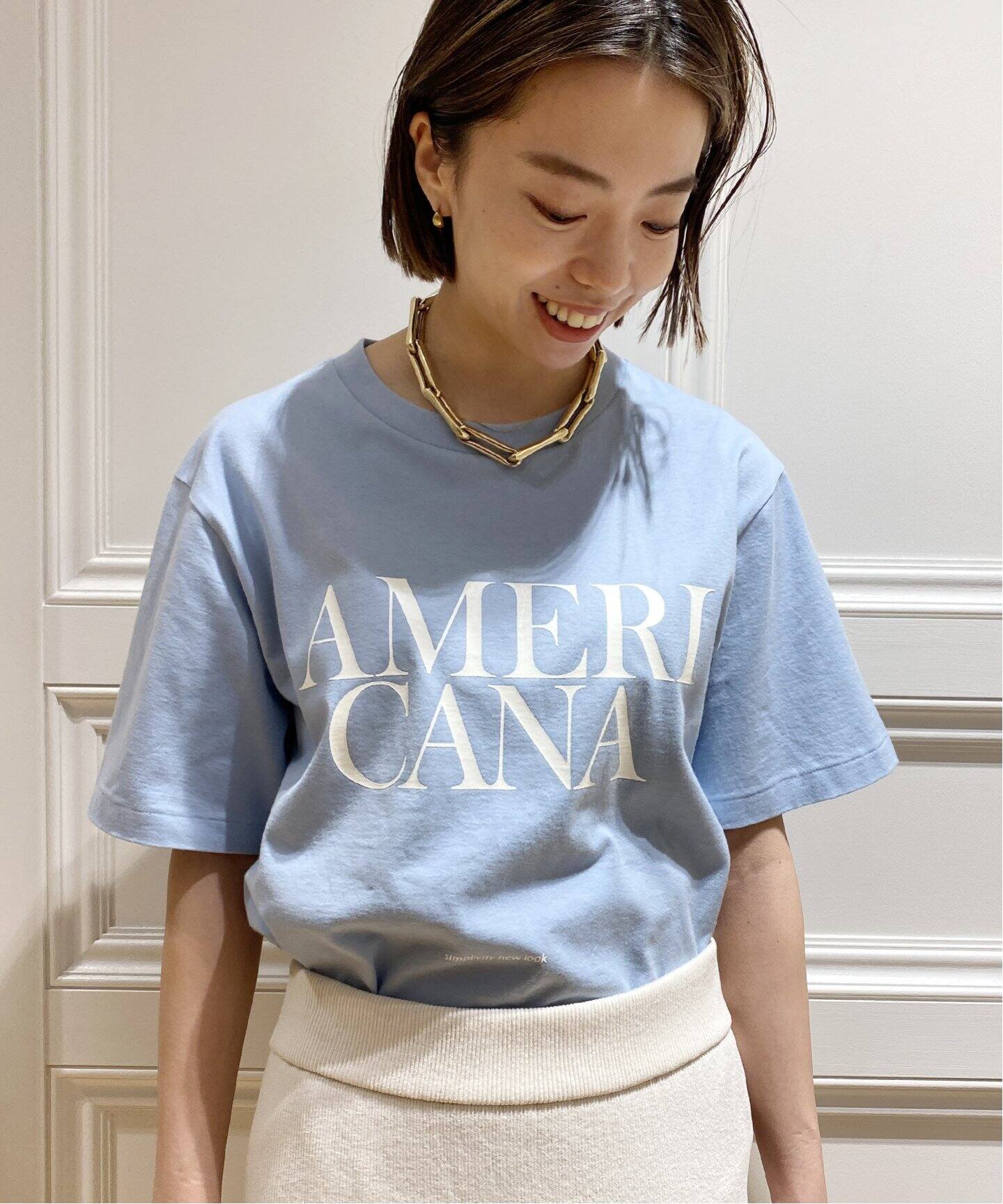 AMERICANA/アメリカーナ】コンパクトテンジク Tシャツ（Tシャツ 