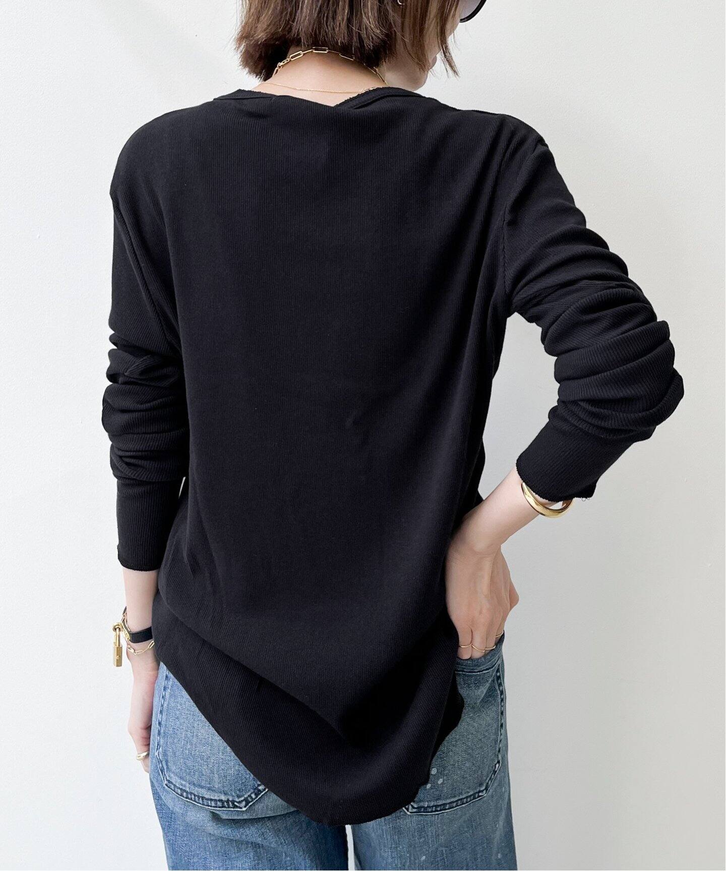 Rib L/S T-SH（Tシャツ／カットソー）｜L 